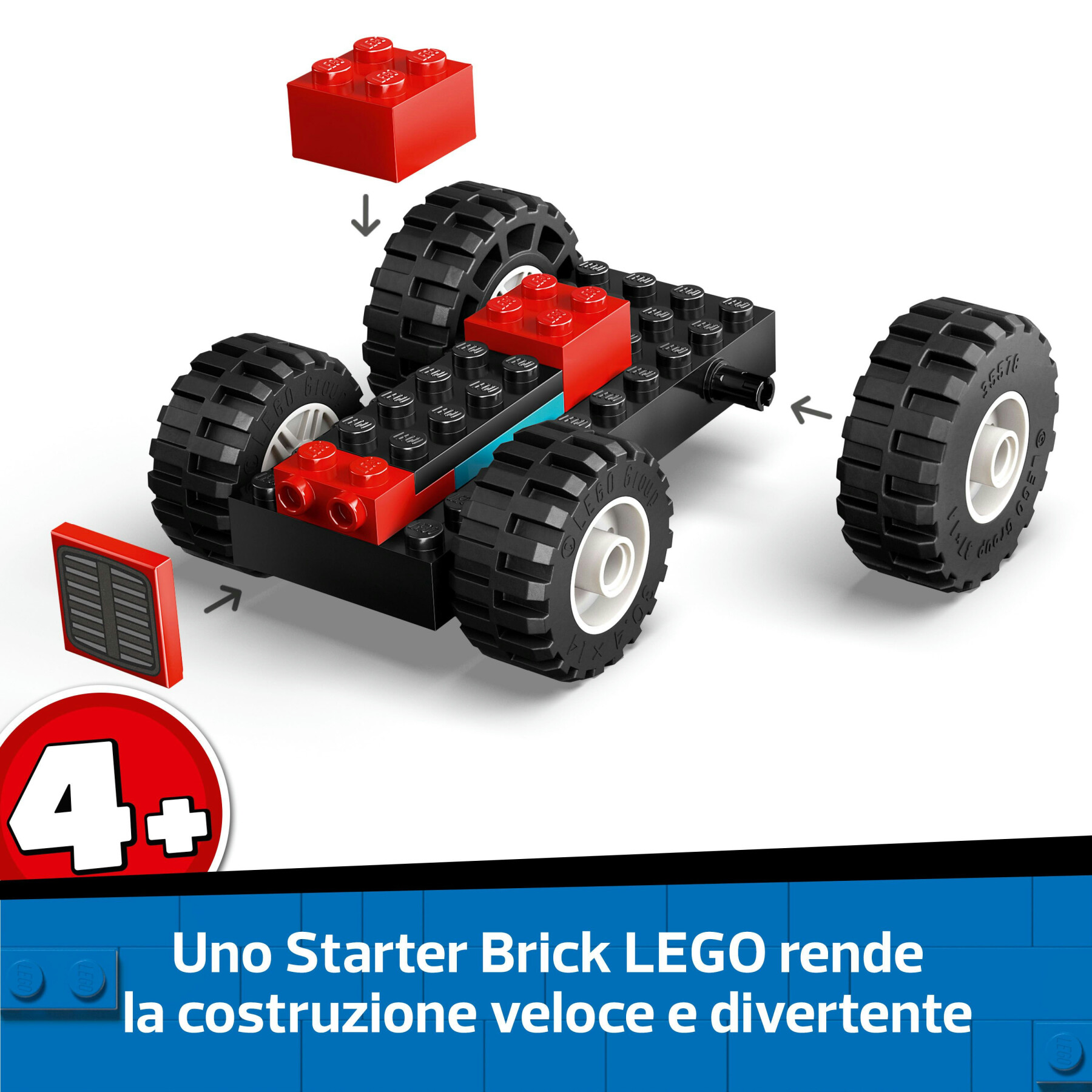 Lego city 60461 trattore agricolo rosso con rimorchio e pecore, veicolo e animali giocattolo, giochi montessori per bambini 4+ - LEGO CITY