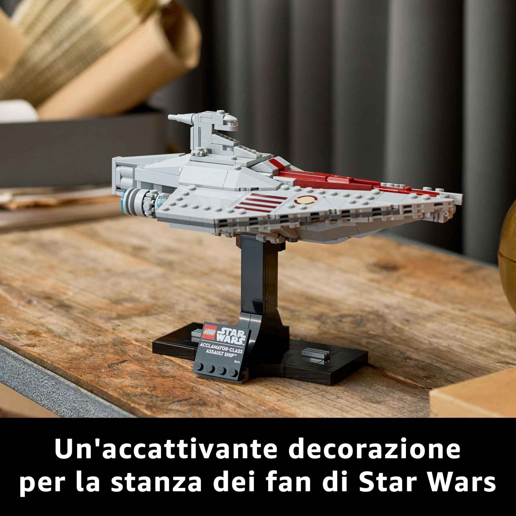 Lego star wars 75404 nave d'assalto classe acclamator, astronave da collezione con supporto, regalo per adulti, uomo e donna - LEGO® Star Wars™