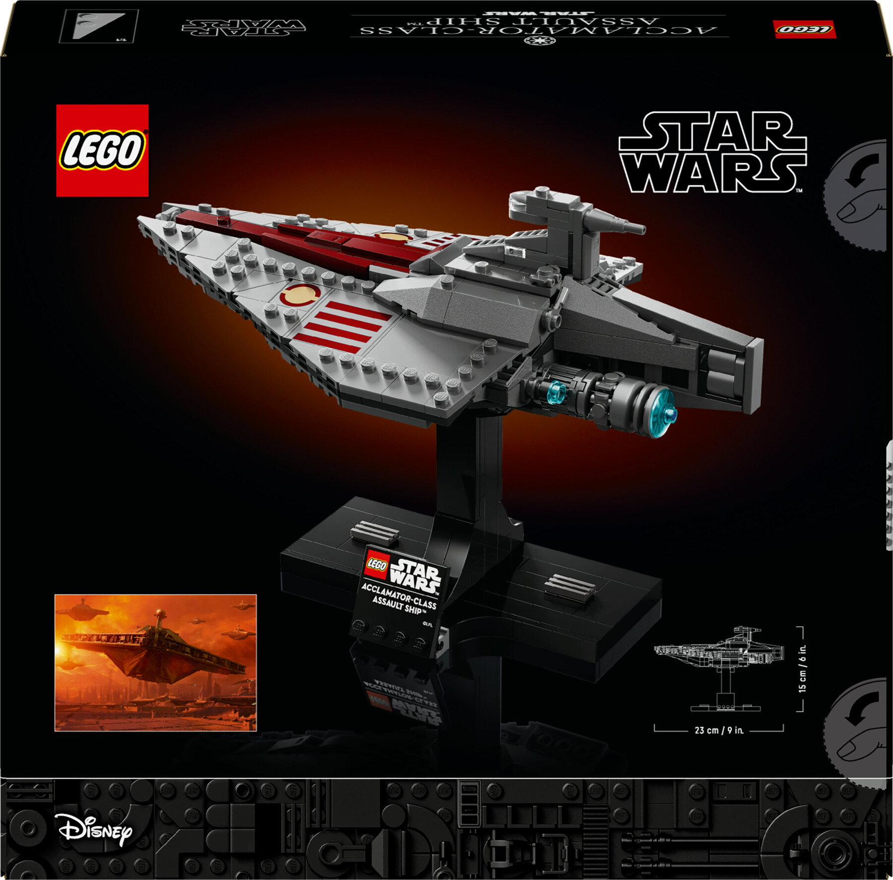 Lego star wars 75404 nave d'assalto classe acclamator, astronave da collezione con supporto, regalo per adulti, uomo e donna - LEGO® Star Wars™