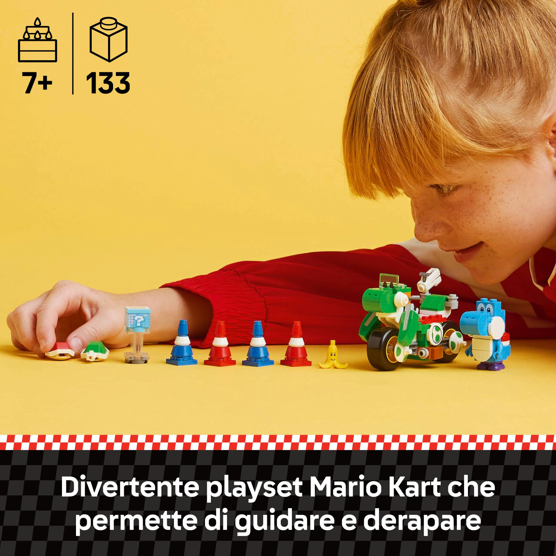 Lego super mario 72031 mario kart : moto yoshi, giocattolo interattivo, giochi per bambini 7+, regalo nintendo da collezione - LEGO® Super Mario™