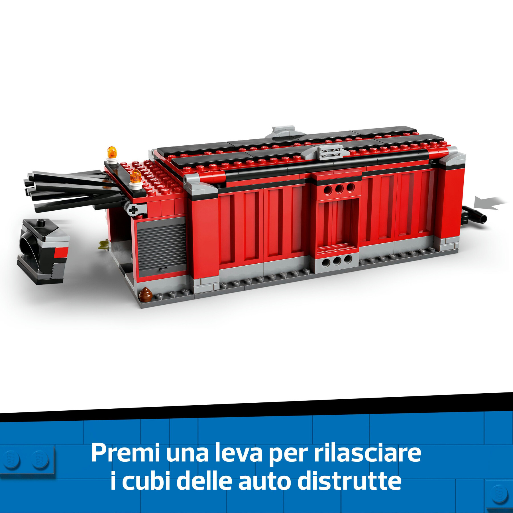 Lego city 60472 sfasciacarrozze con auto, giocattolo con 2 macchine, ricambi, gru, crusher e 4 minifigure, giochi bambini 8+ - LEGO CITY