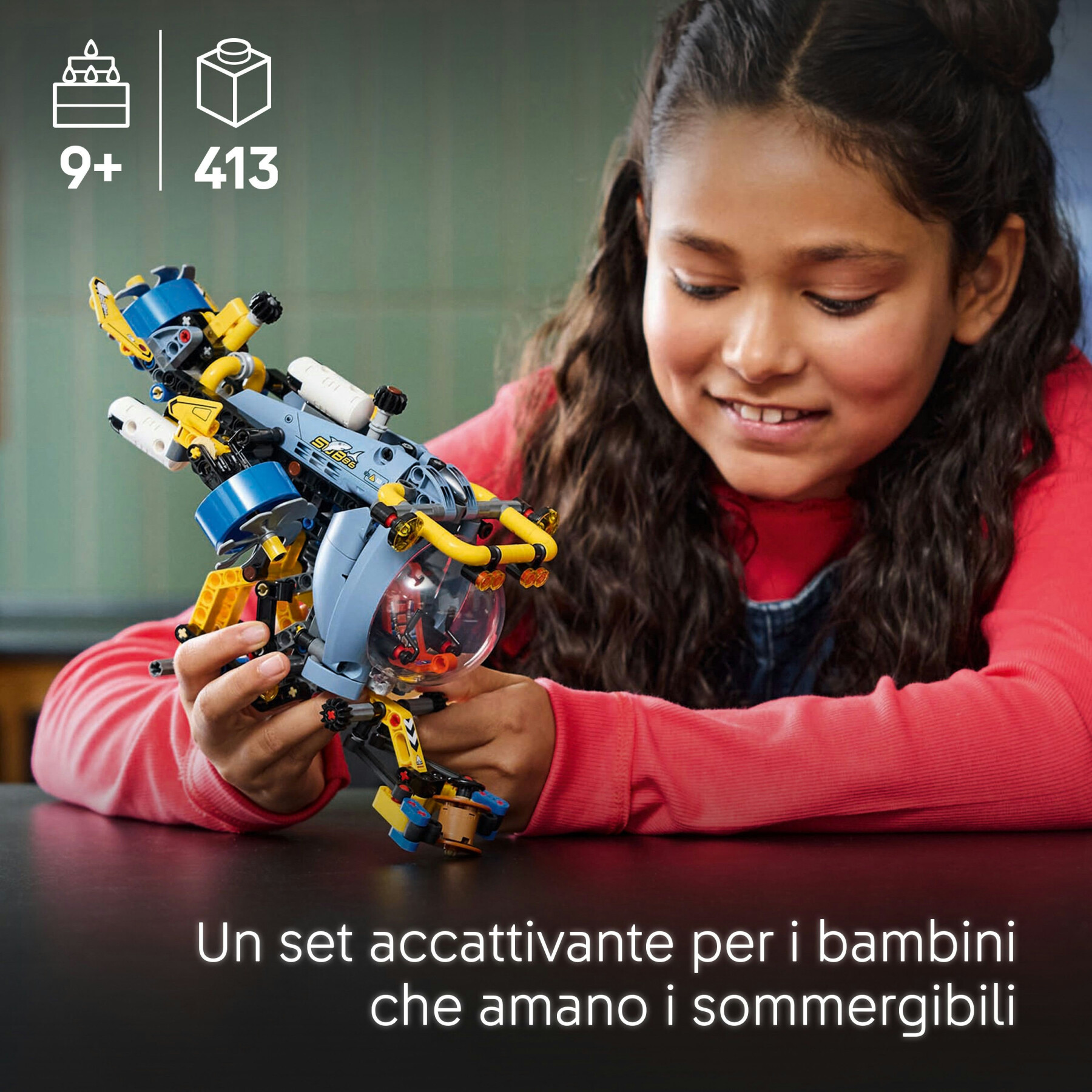 Lego technic 42201 sottomarino per esplorazioni abissali, giocattolo con eliche mobili e cabina apribile, giochi bambini 9+ - LEGO TECHNIC