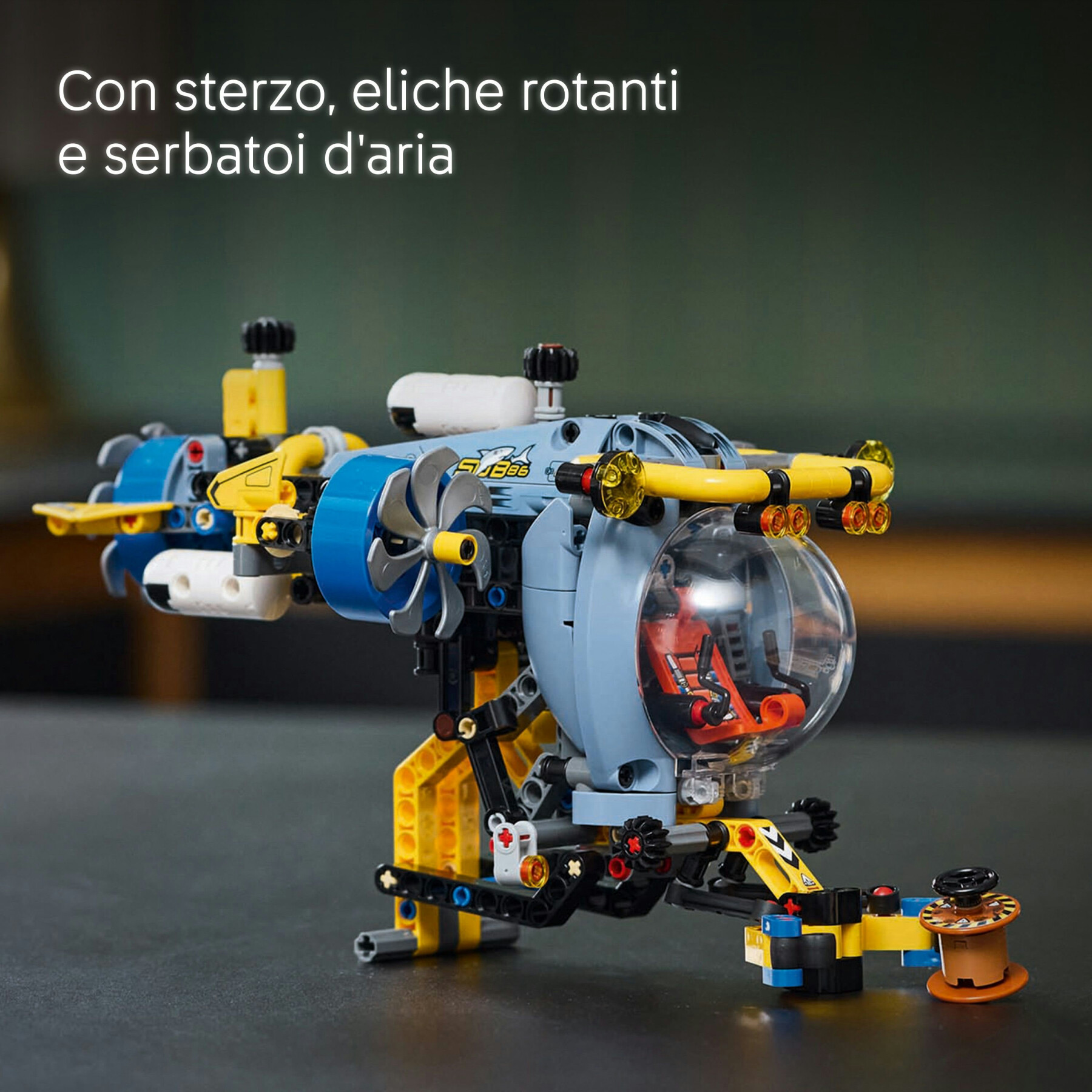 Lego technic 42201 sottomarino per esplorazioni abissali, giocattolo con eliche mobili e cabina apribile, giochi bambini 9+ - LEGO TECHNIC