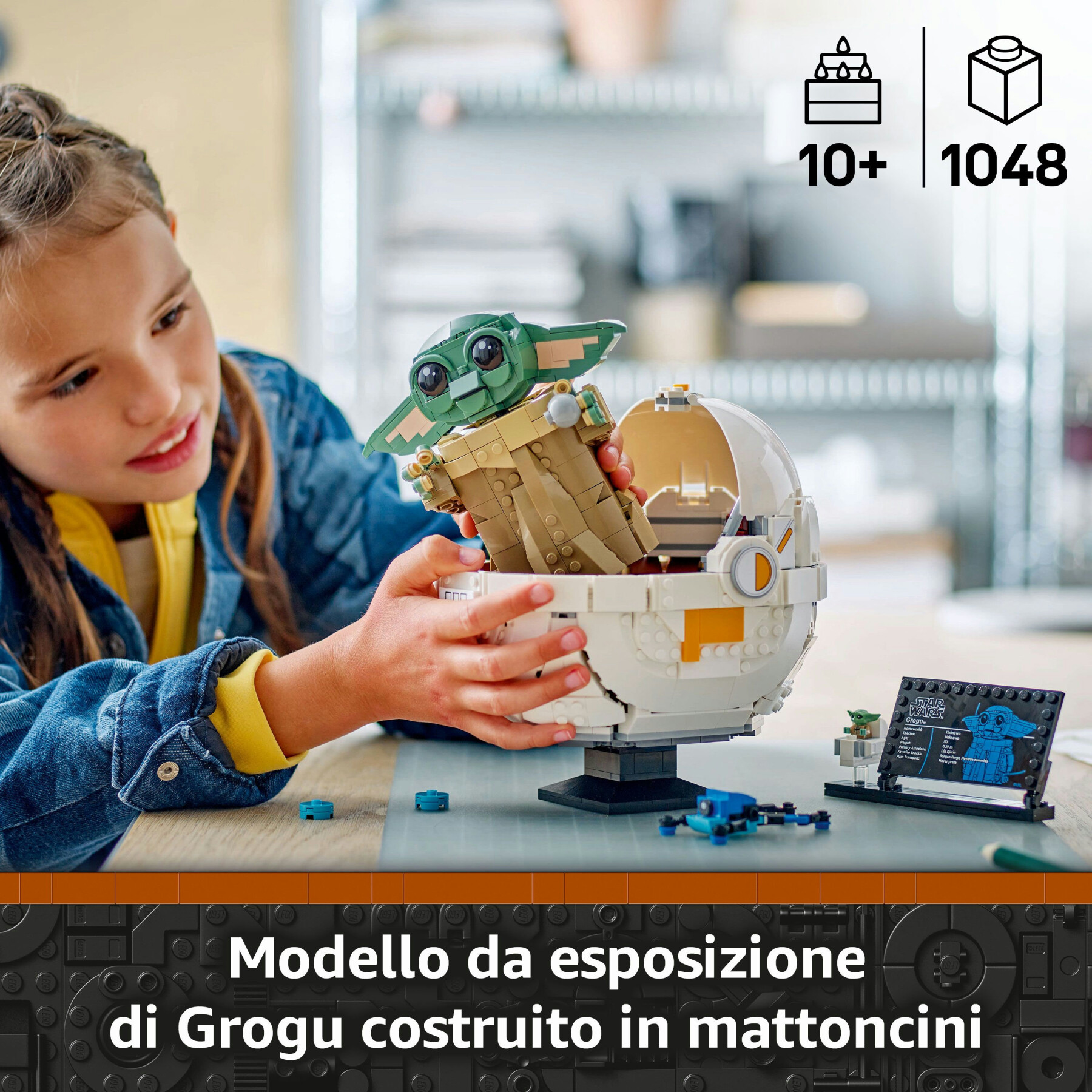 Lego star wars 75403 grogu e carrozzina con rana sorgan e minifigure di grogu da collezione, giocattolo per bambini 10+ - LEGO® Star Wars™