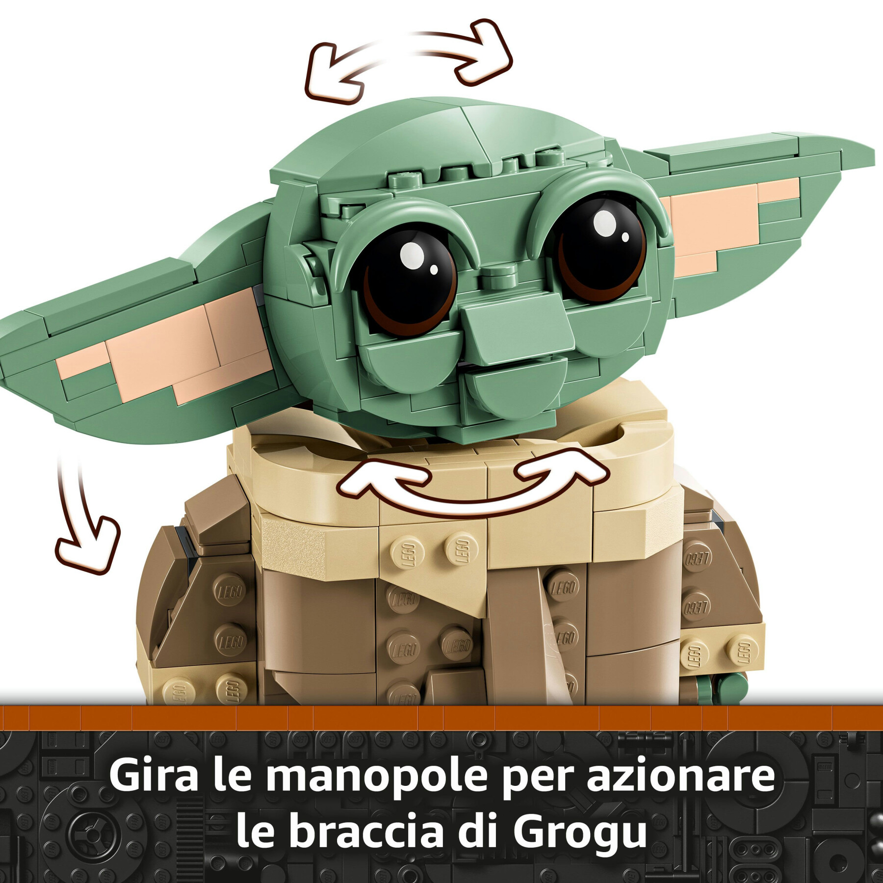 Lego star wars 75403 grogu e carrozzina con rana sorgan e minifigure di grogu da collezione, giocattolo per bambini 10+ - LEGO® Star Wars™