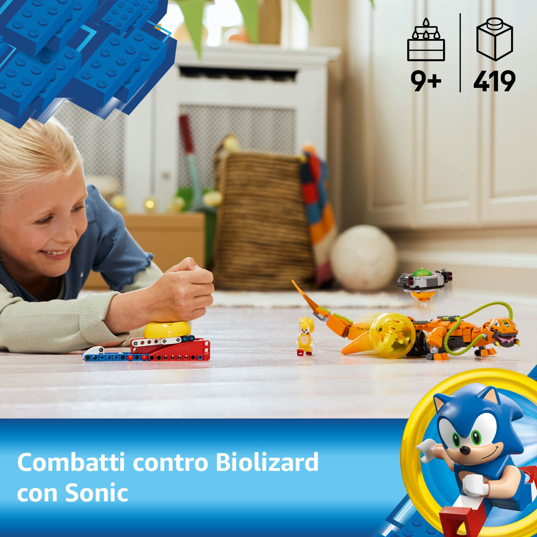 Lego sonic 77003 super shadow vs. biolizard, giochi d'azione per bambini 9+, personaggi e robot giocattolo, regalo per gamer - Lego