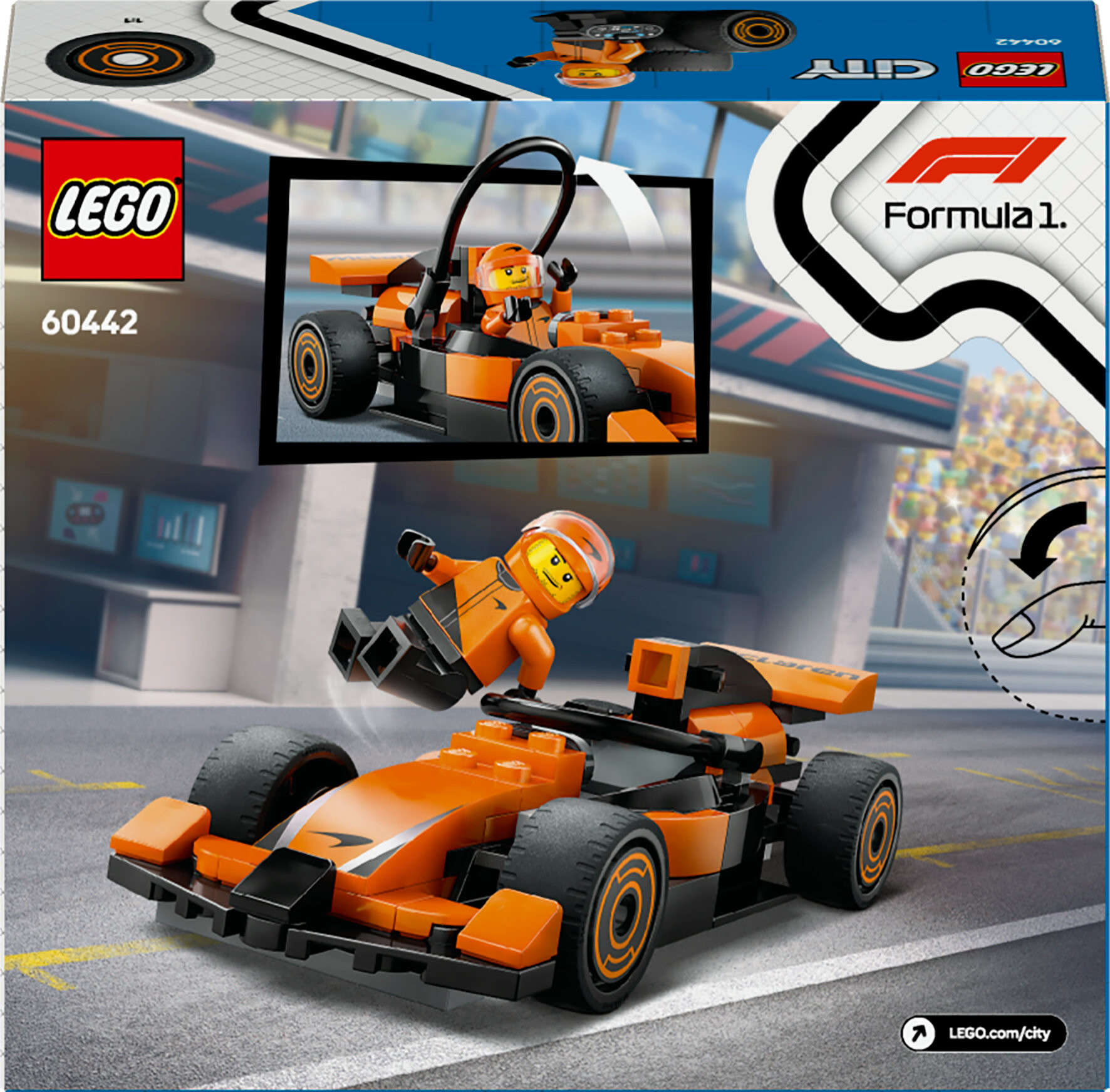 Lego city 60442 pilota e monoposto mclaren f1, modello di macchina giocattolo da formula 1, regalo bambini 6+ fan delle auto - LEGO CITY