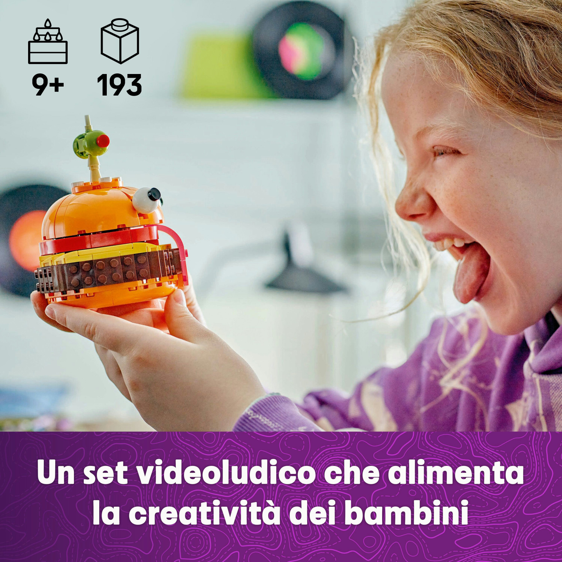 Lego fortnite 77070 durrr burger, action figure dell'hamburger giocattolo del videogioco, giochi per bambini 9+ da collezione - Lego