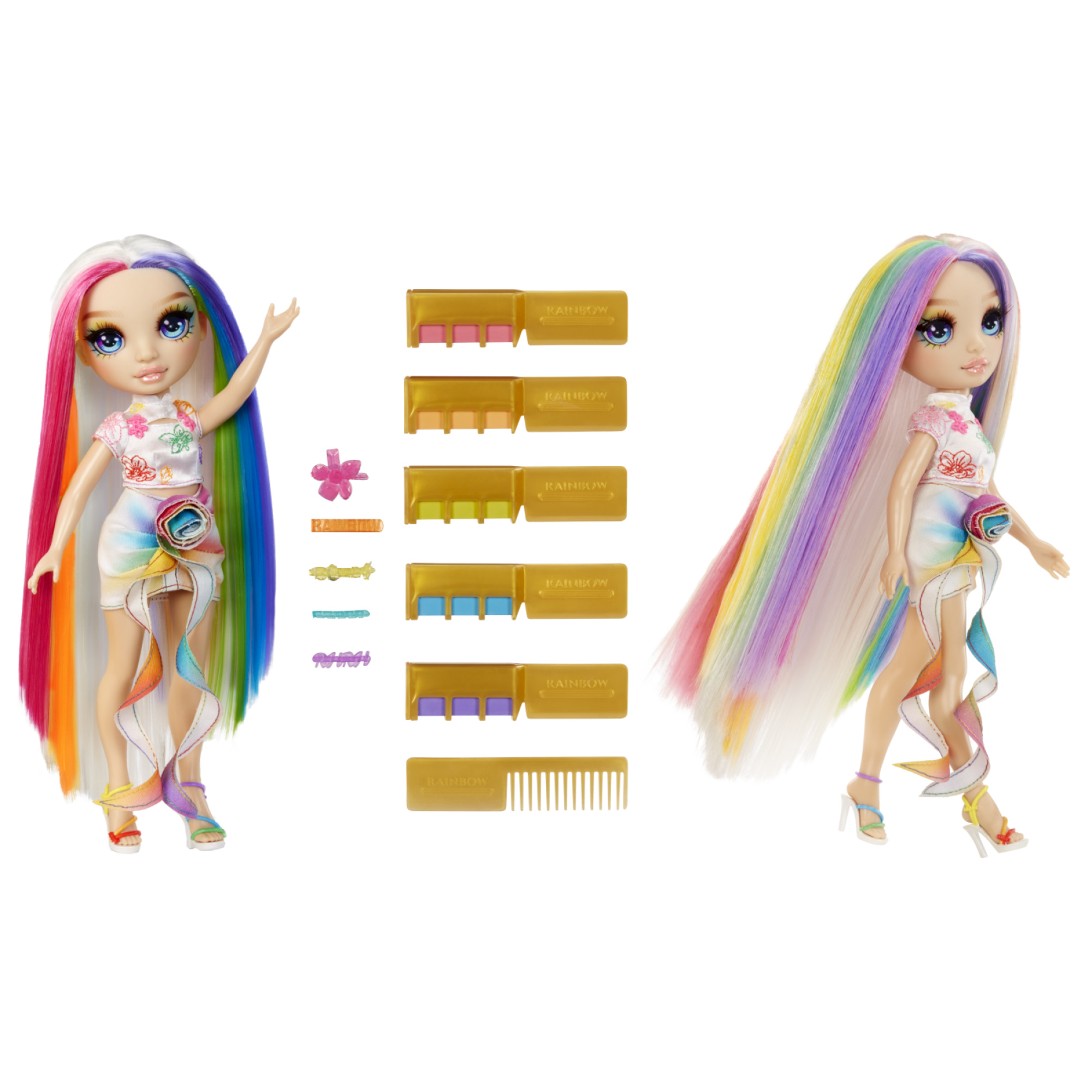 Rainbow high bambola hair chalk & style - amaya - bambola arcobaleno da 28 cm, gesso per capelli lavabile - Rainbow High