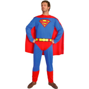 Costume superman dc comics per adulti taglia unica – abito con mantello, cintura e collant stampato - DC COMICS
