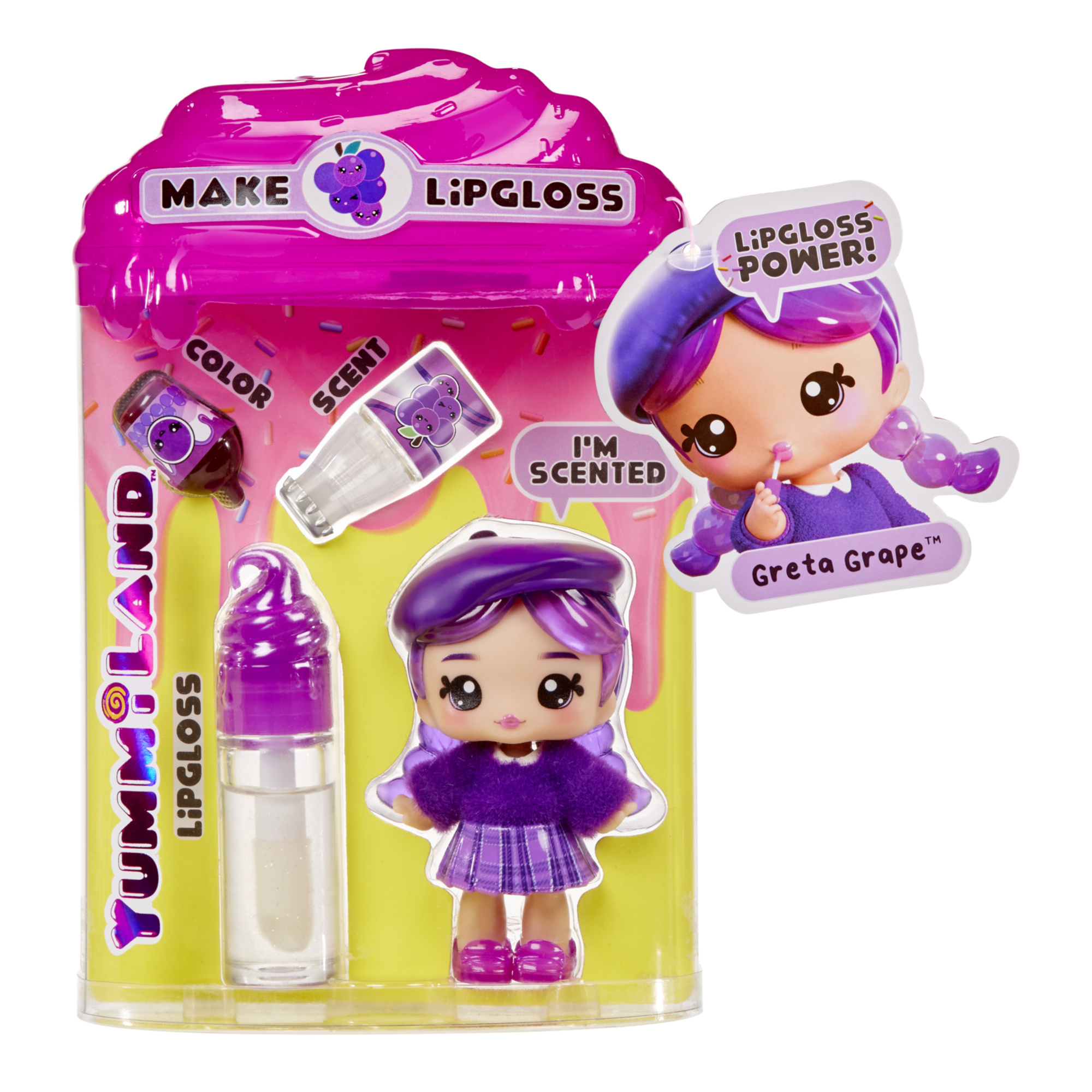 Yummiland lipgloss doll - bambola profumata con kit di lucidalabbra fai da te – 6 modelli assortiti venduti separatamente - LOL SURPRISE