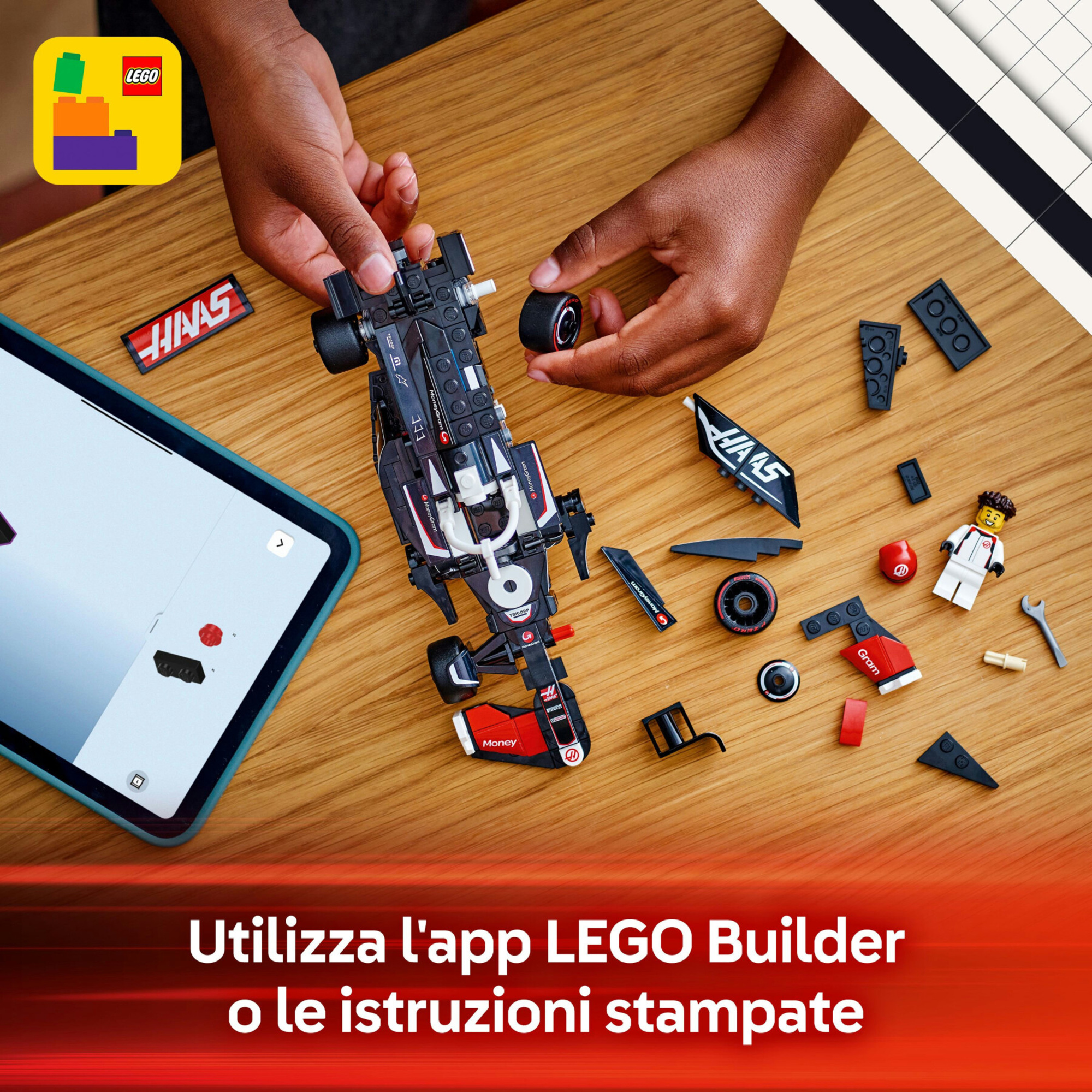 Lego speed champions 77250 auto da corsa moneygram haas f1 team vf-24 macchina giocattolo con minifigure per bambini 10+ - LEGO SPEED CHAMPIONS