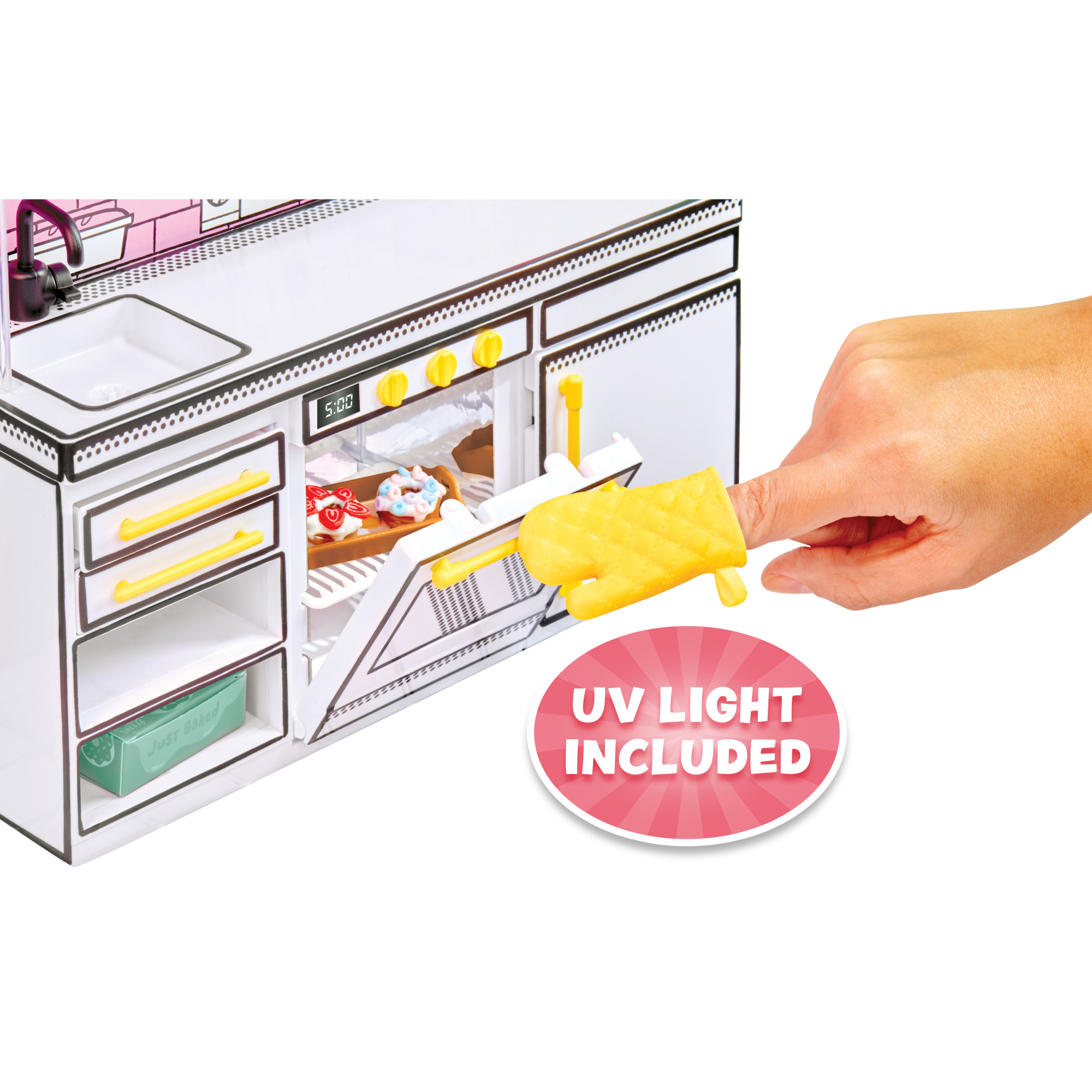 Mga's miniverse make it mini kitchen - gioco con cucina fai-da-te, luce uv, ricetta misteriosa - MINIVERSE MGA