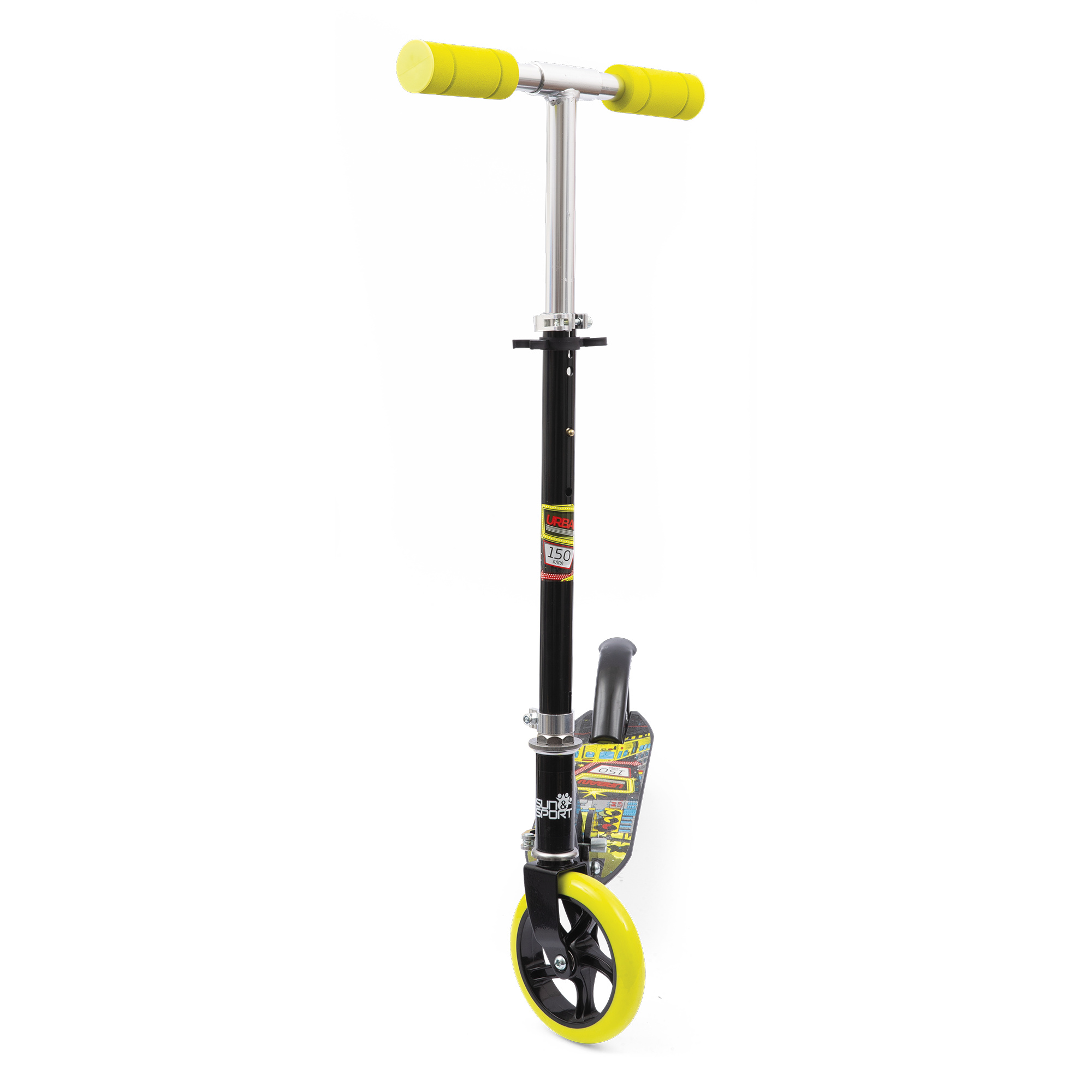 Monopattino con ruote pu 15 cm, telaio in metallo, manubrio regolabile, pieghevole e leggero – massimo 100 kg - SUN&SPORT