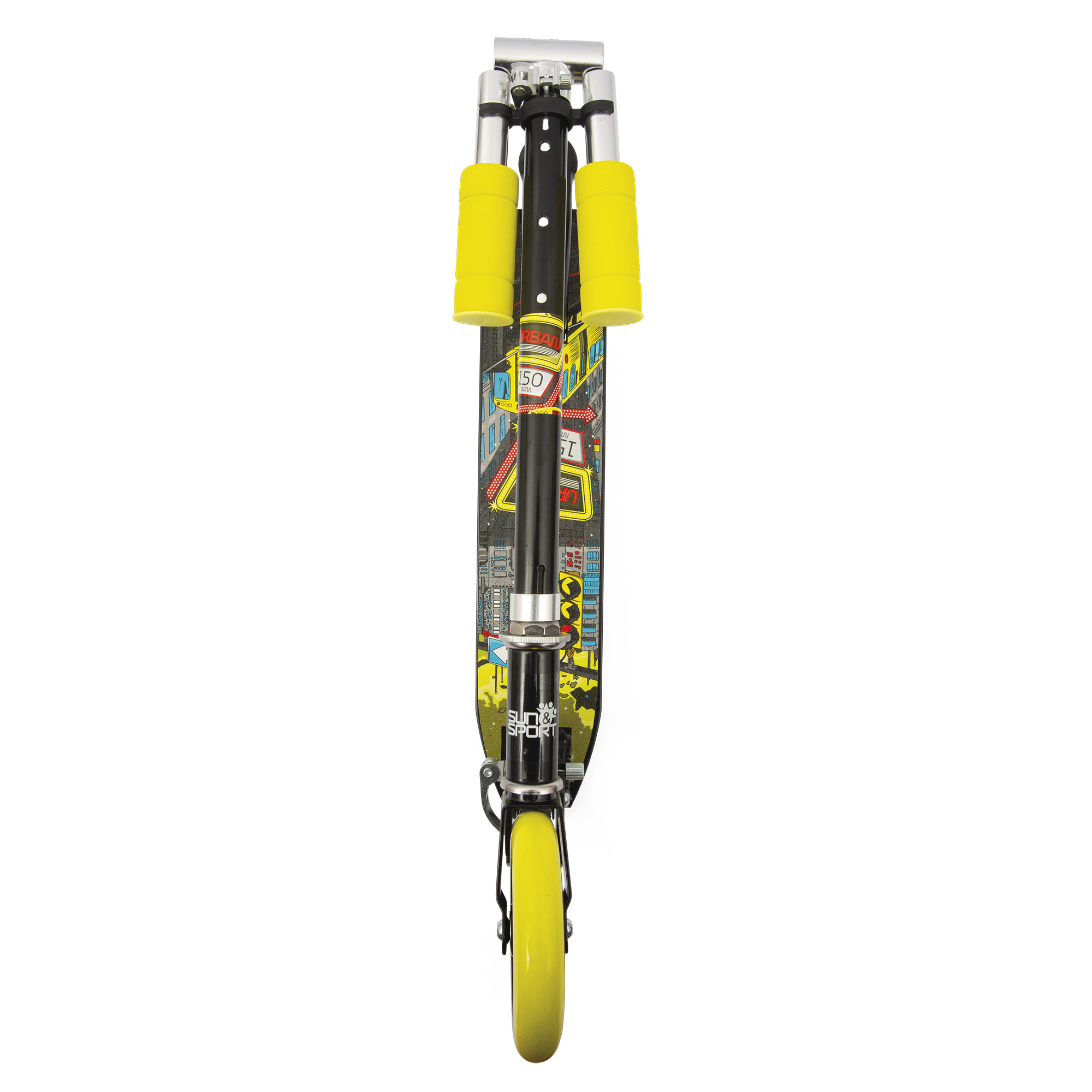 Monopattino con ruote pu 15 cm, telaio in metallo, manubrio regolabile, pieghevole e leggero – massimo 100 kg - SUN&SPORT
