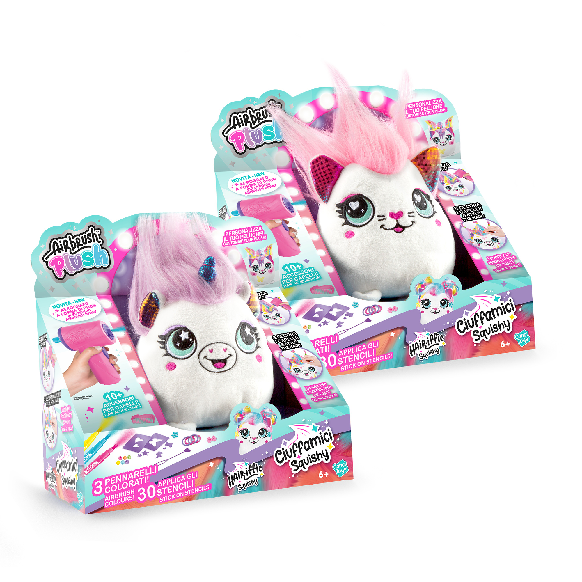 Airbrush plush i ciuffamici - linea peluche my pets - assortito - 6+ - AIRBRUSH