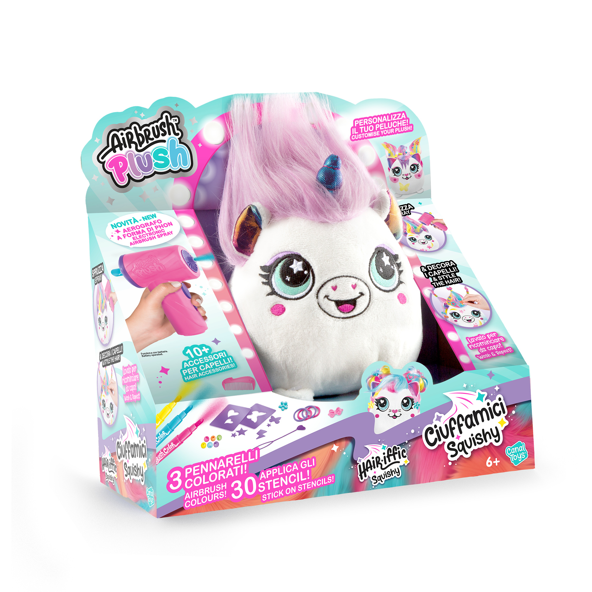 Airbrush plush i ciuffamici - linea peluche my pets - assortito - 6+ - AIRBRUSH