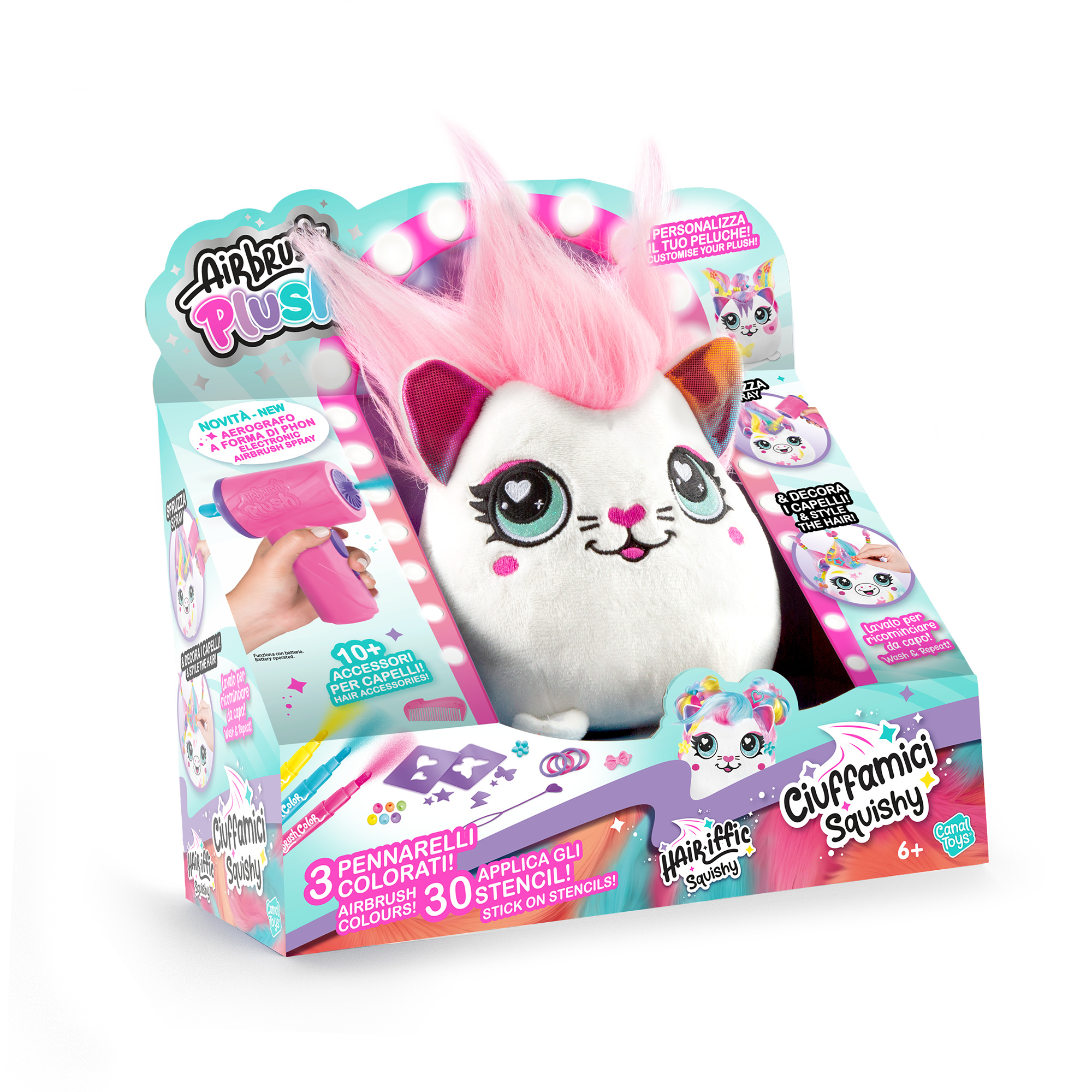 Airbrush plush i ciuffamici - linea peluche my pets - assortito - 6+ - AIRBRUSH