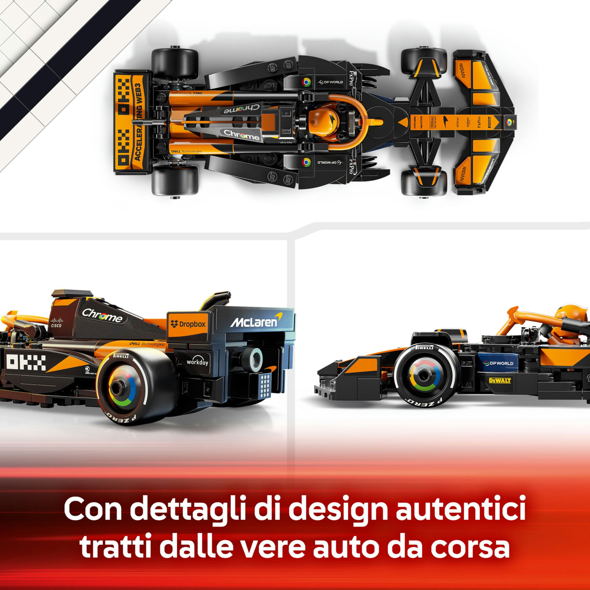 Lego speed champions 77251 auto da corsa mclaren f1 team mcl38 macchina giocattolo da collezione con minifigure per bambine10+ - LEGO SPEED CHAMPIONS
