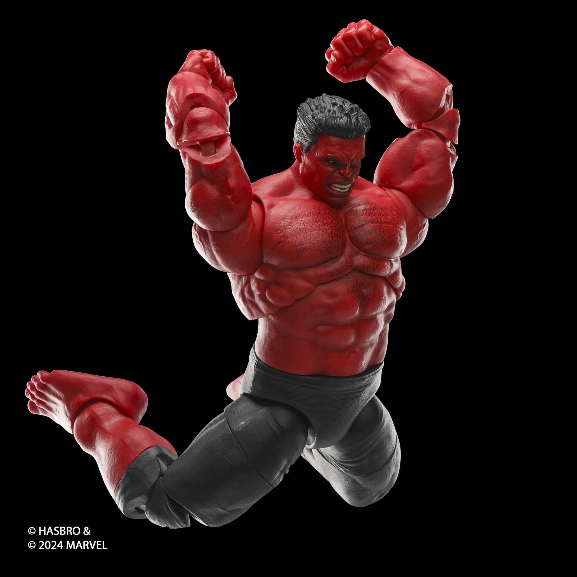 Action figure hulk rosso 22,5 cm – marvel legends hasbro  - ispirata a captain america: brave new world, snodabile con accessori per collezionisti - Avengers