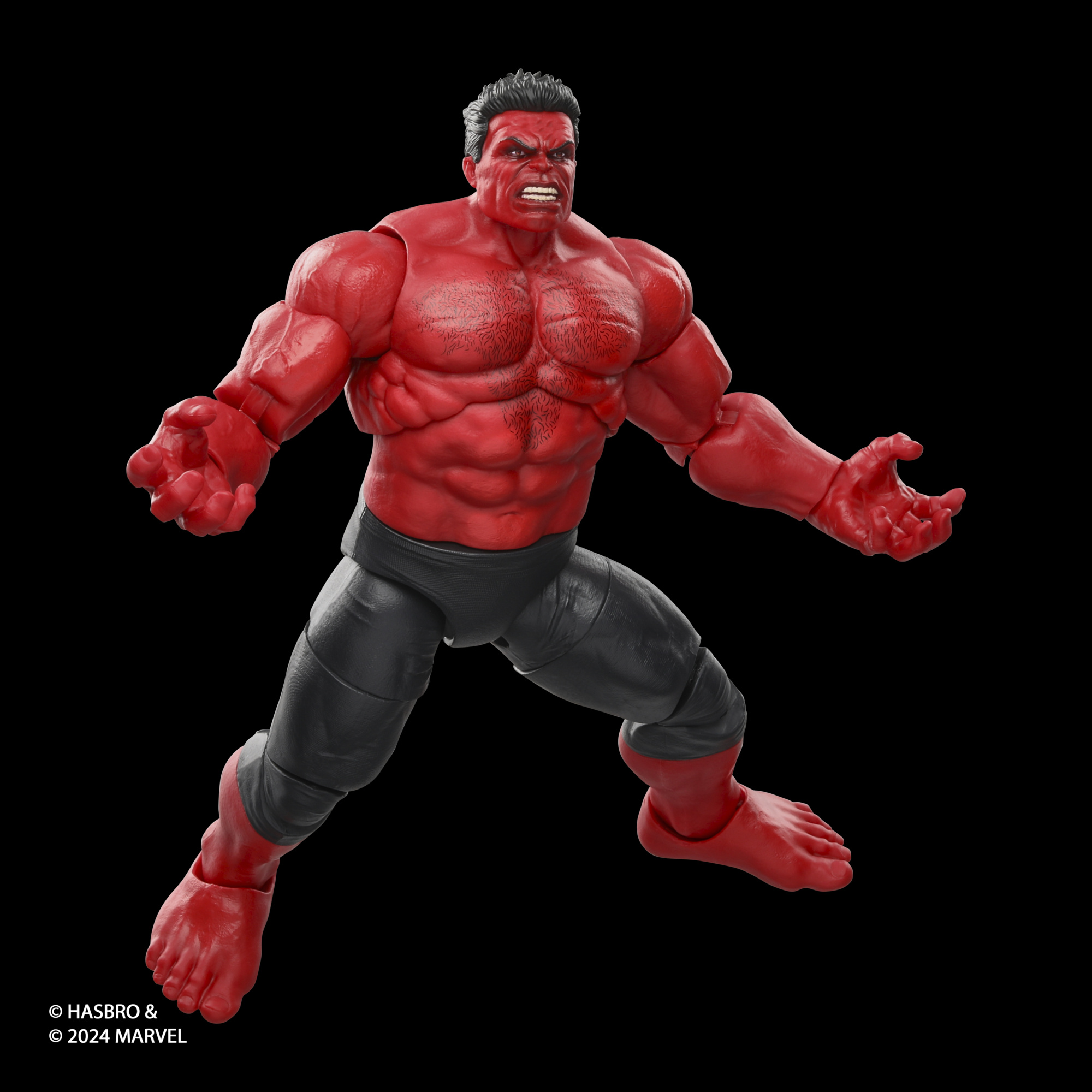 Action figure hulk rosso 22,5 cm – marvel legends hasbro  - ispirata a captain america: brave new world, snodabile con accessori per collezionisti - Avengers
