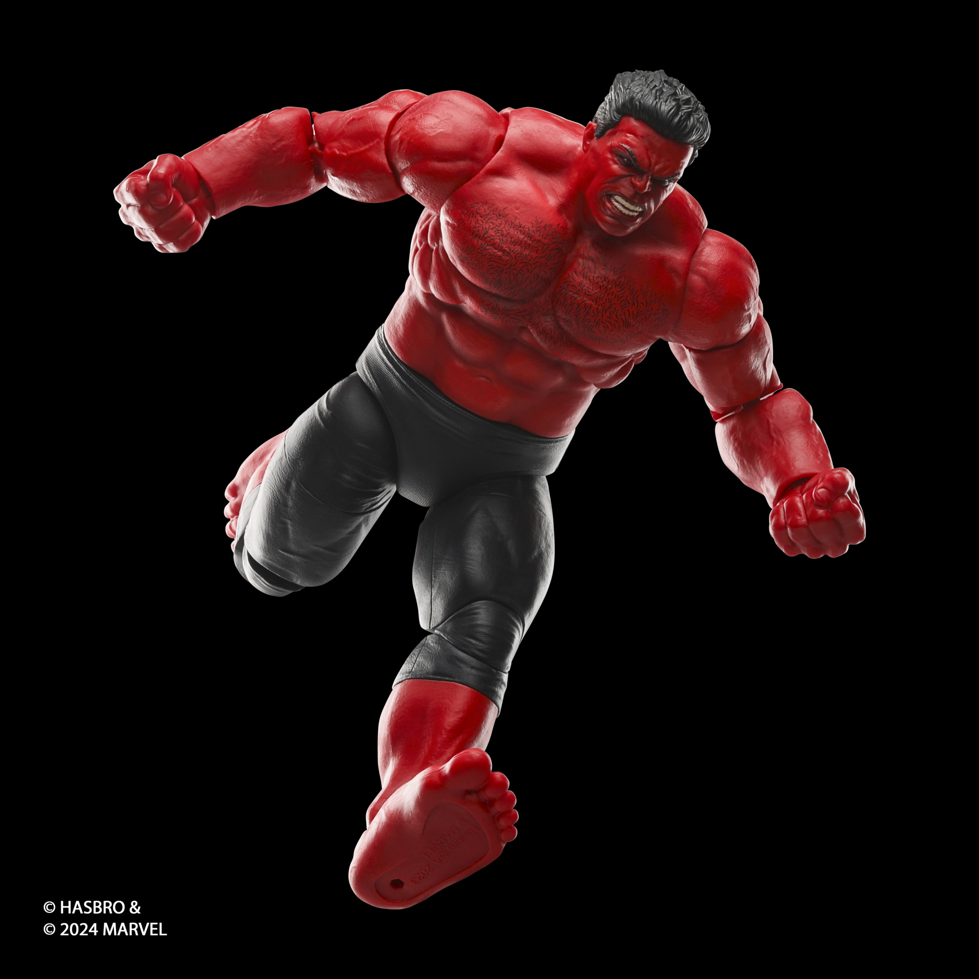 Action figure hulk rosso 22,5 cm – marvel legends hasbro  - ispirata a captain america: brave new world, snodabile con accessori per collezionisti - Avengers