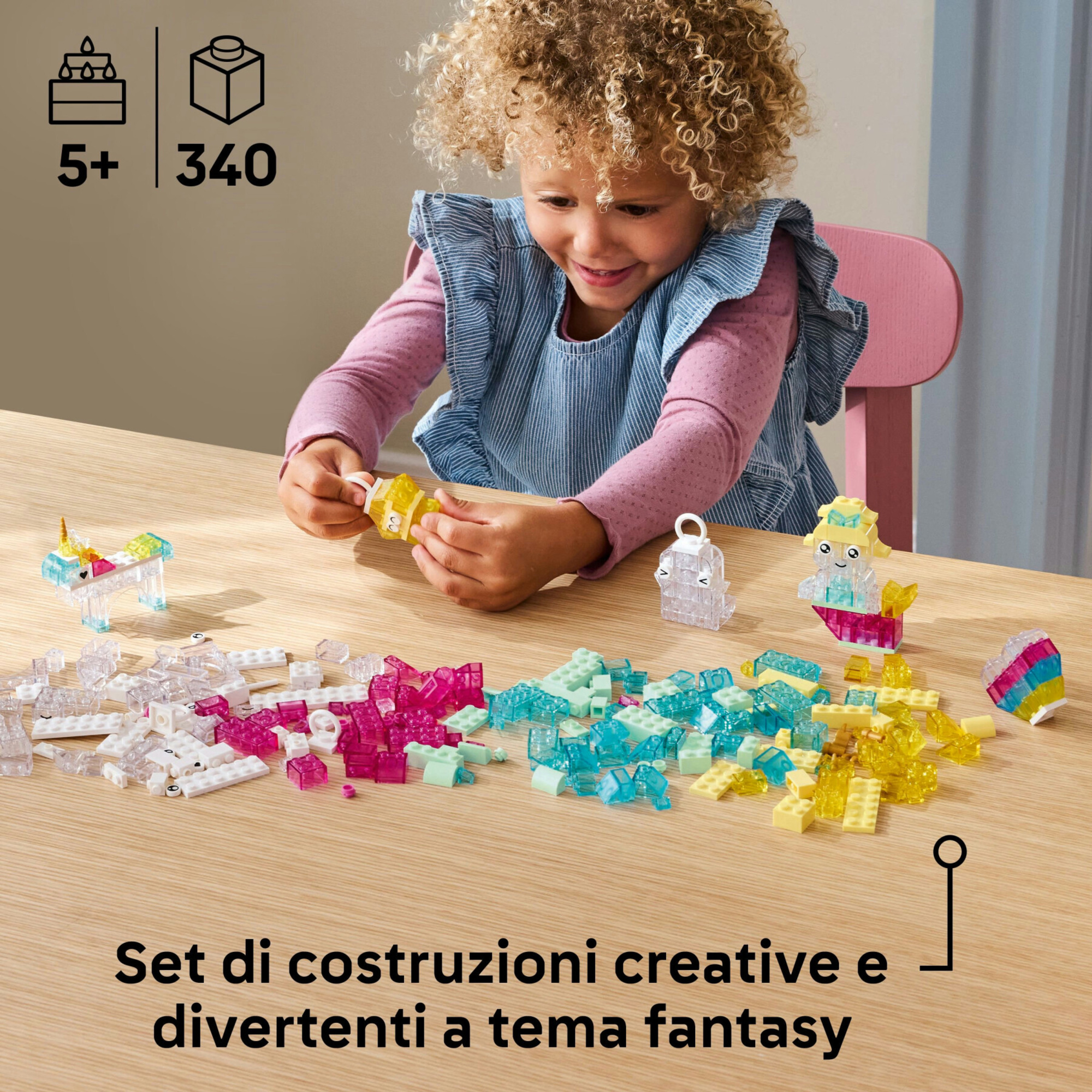 Lego classic 11040 scatola magica trasparente, mattoncini colorati per unicorni giocattolo, draghi, uccelli e altro, bambini5+ - LEGO CLASSIC