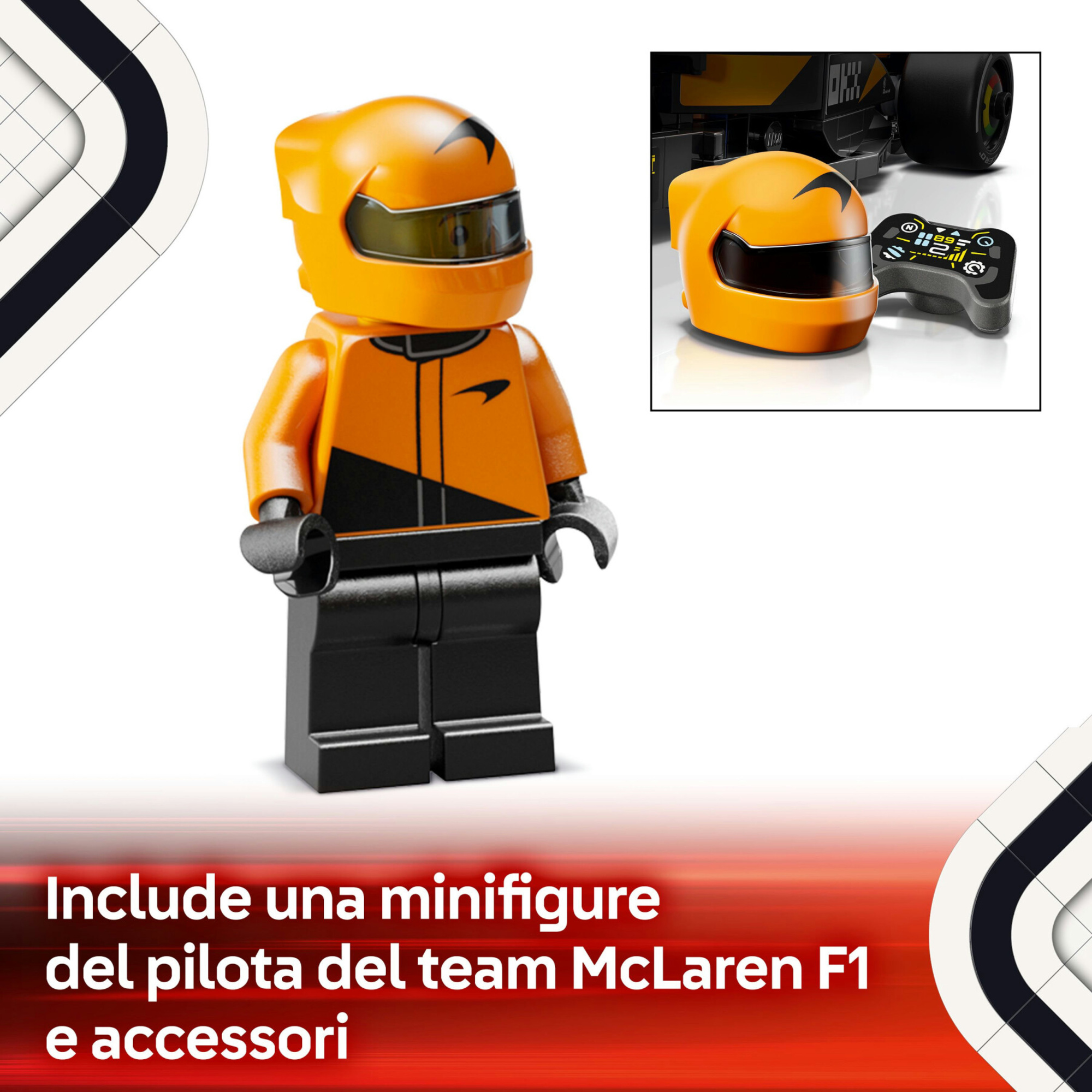Lego speed champions 77251 auto da corsa mclaren f1 team mcl38 macchina giocattolo da collezione con minifigure per bambine10+ - LEGO SPEED CHAMPIONS