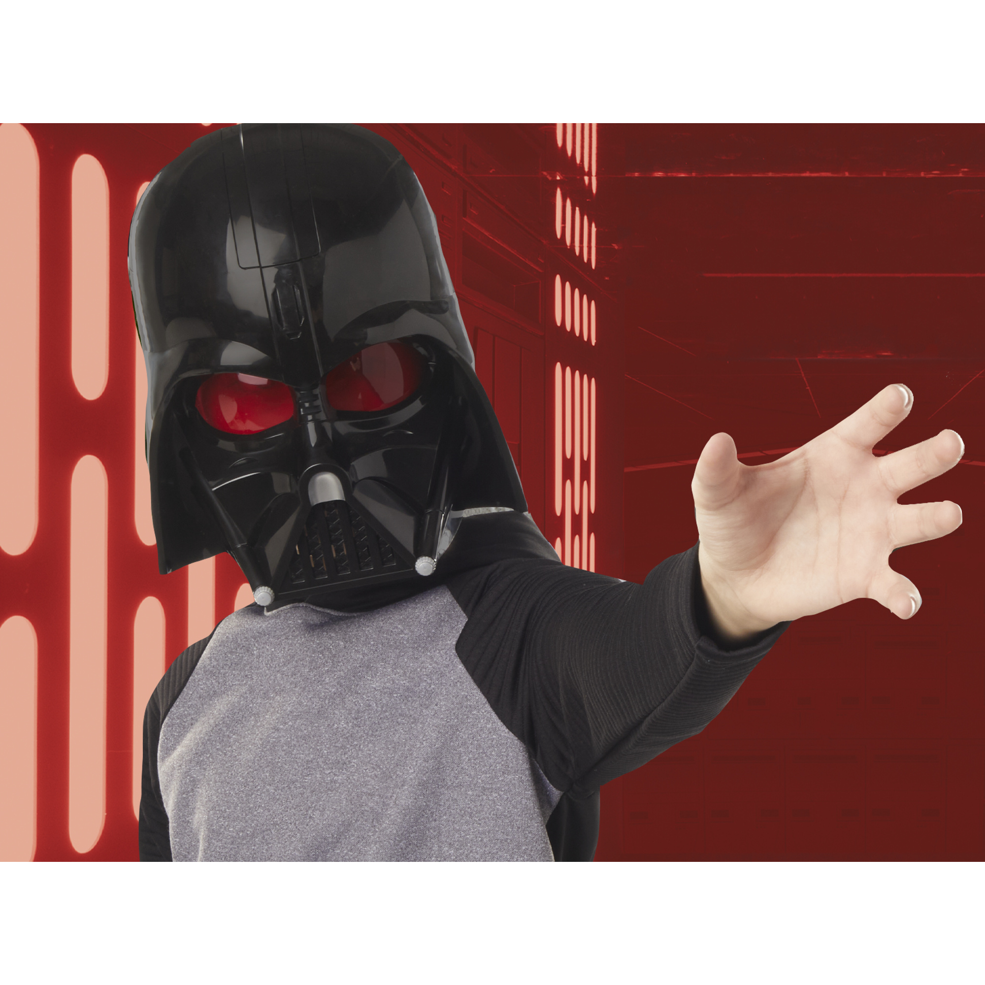 Maschera elettronica darth vader star wars con effetti sonori e frasi, per bambini, accessorio costume con cinghia regolabile, dai 5 anni - Star Wars