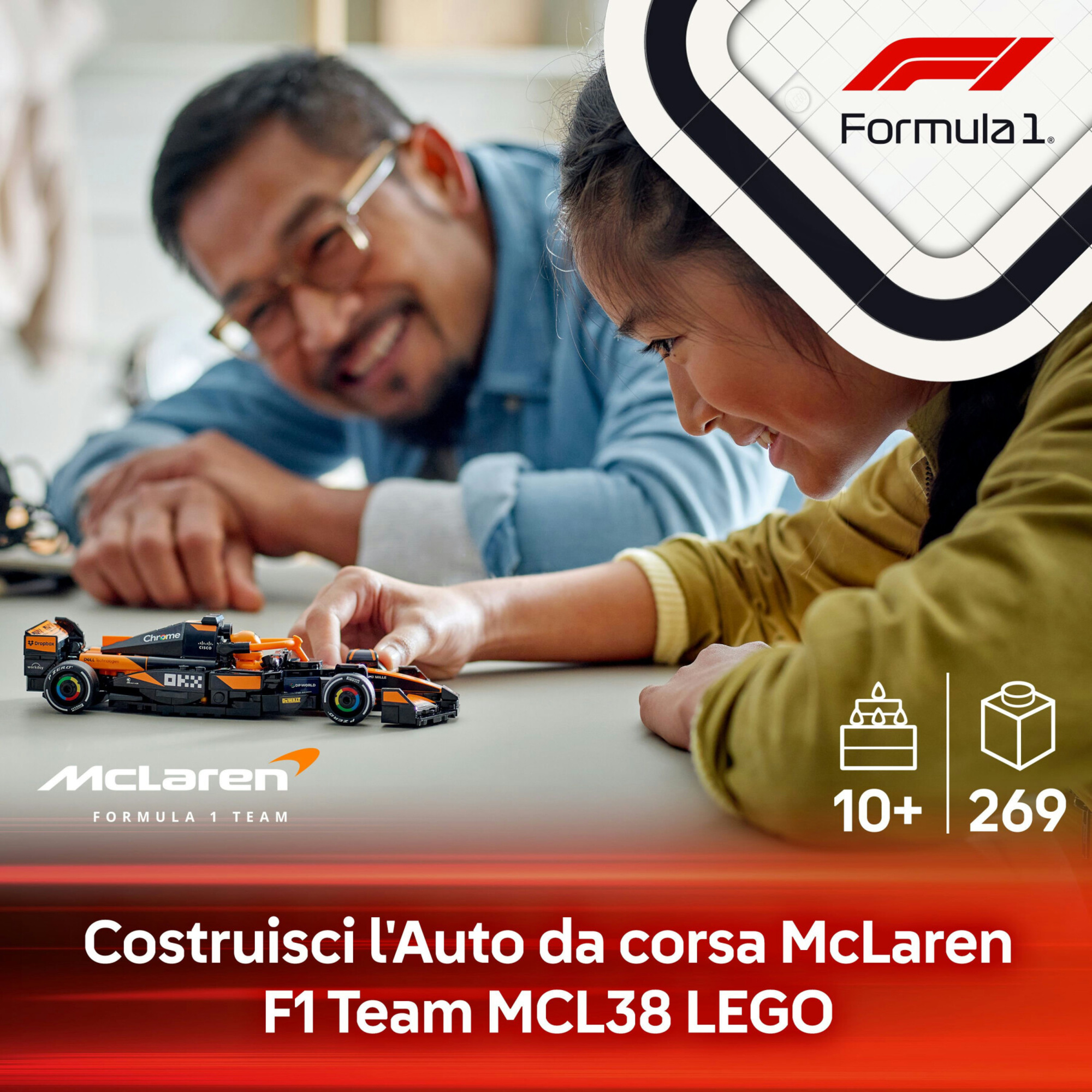 Lego speed champions 77251 auto da corsa mclaren f1 team mcl38 macchina giocattolo da collezione con minifigure per bambine10+ - LEGO SPEED CHAMPIONS