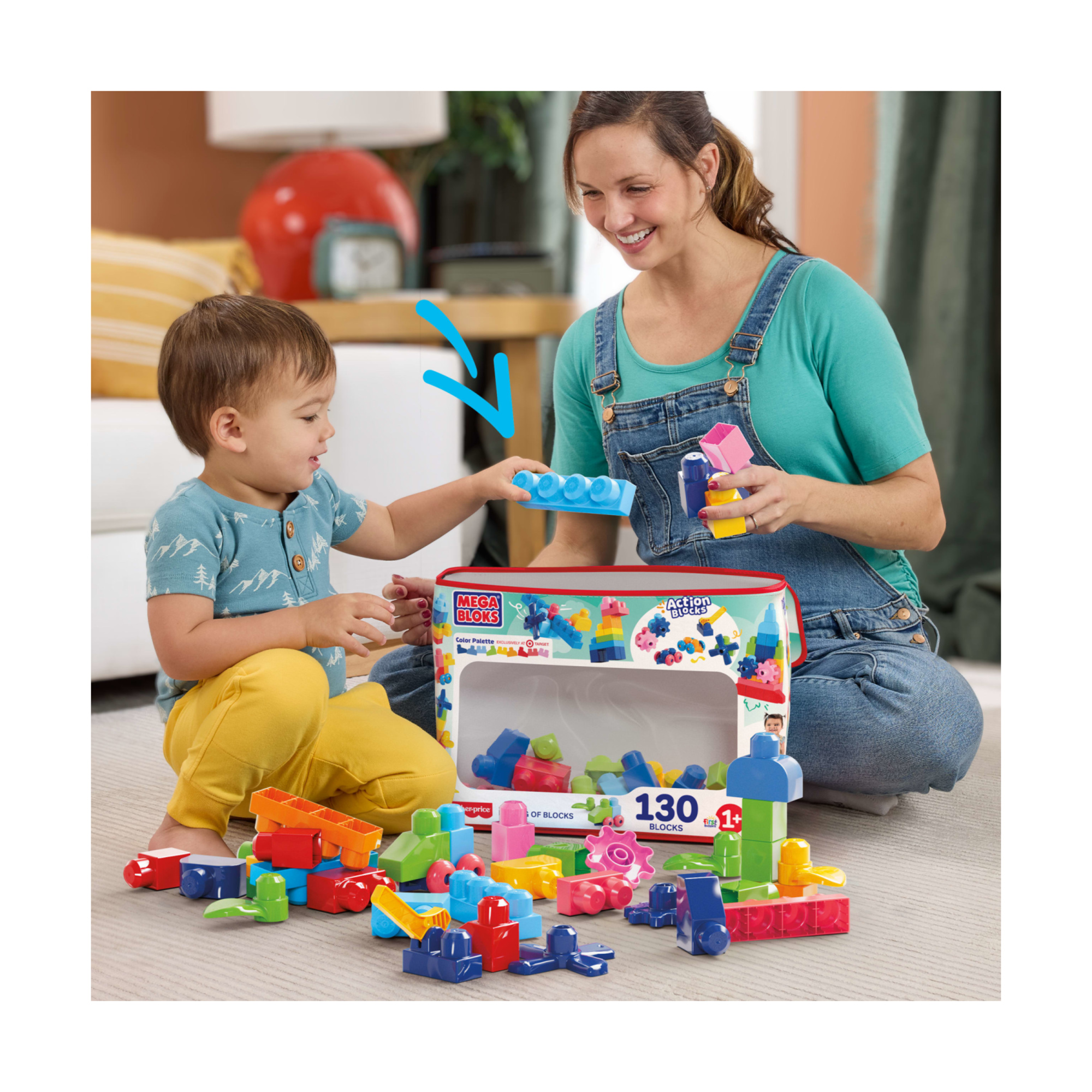 Mega bloks - sacca grande, 130 blocchi colorati e pezzi speciali inclusi - MEGA BLOKS