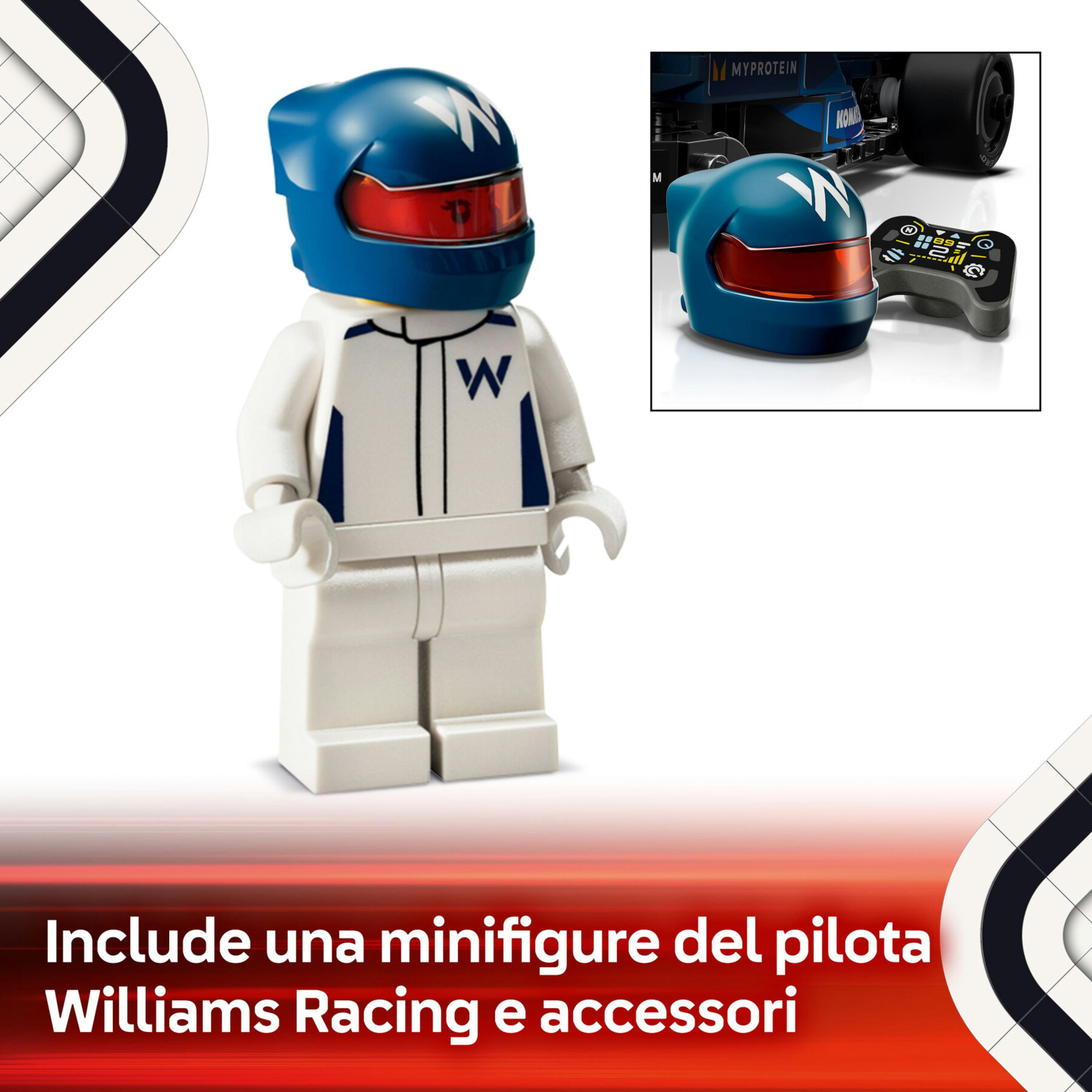 Lego speed champions 77249 auto da corsa f1 williams racing fw46 macchina giocattolo da collezione con minifigure, bambini 10+ - LEGO SPEED CHAMPIONS