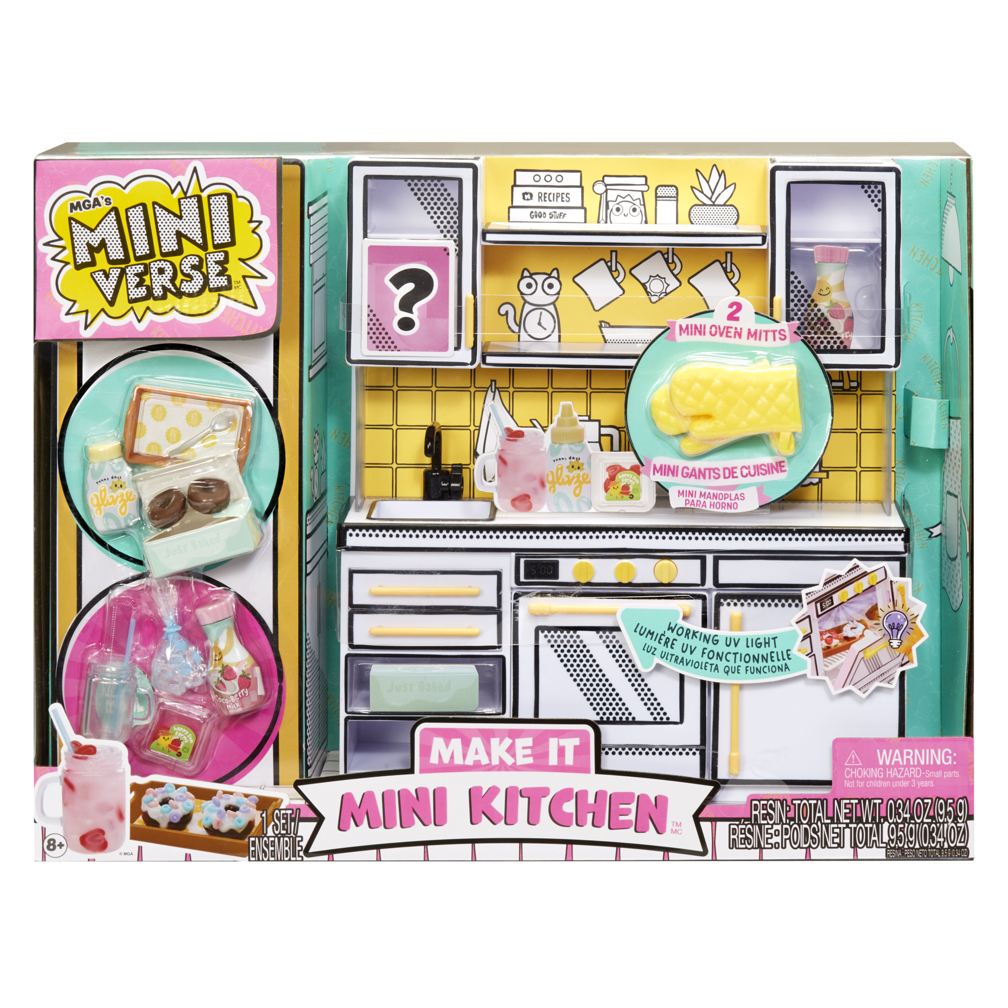 Mga's miniverse make it mini kitchen - gioco con cucina fai-da-te, luce uv, ricetta misteriosa - MINIVERSE MGA