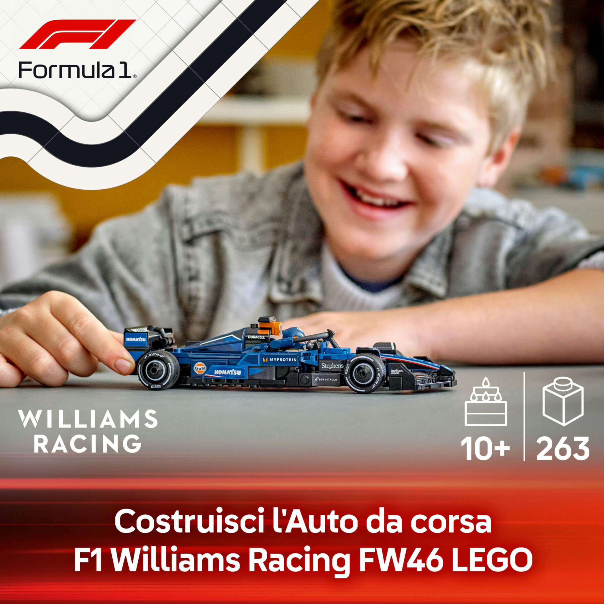 Lego speed champions 77249 auto da corsa f1 williams racing fw46 macchina giocattolo da collezione con minifigure, bambini 10+ - LEGO SPEED CHAMPIONS