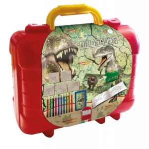 Multiprint - travel dinosauri - coloring set con timbri e colori - 