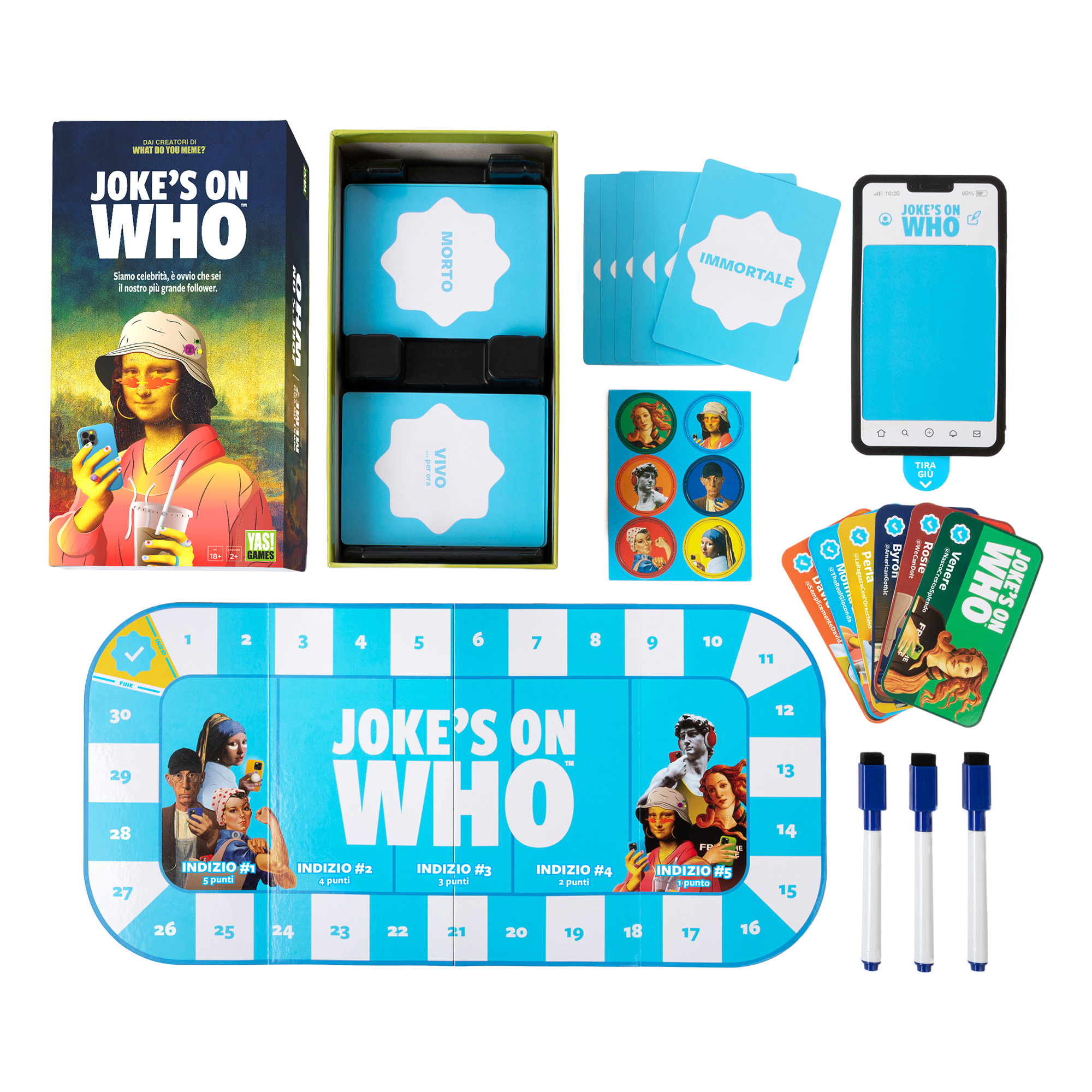 Joke's on who yas!games - party game italiano - divertente sfida di cultura pop - 18+ - YAS GAME