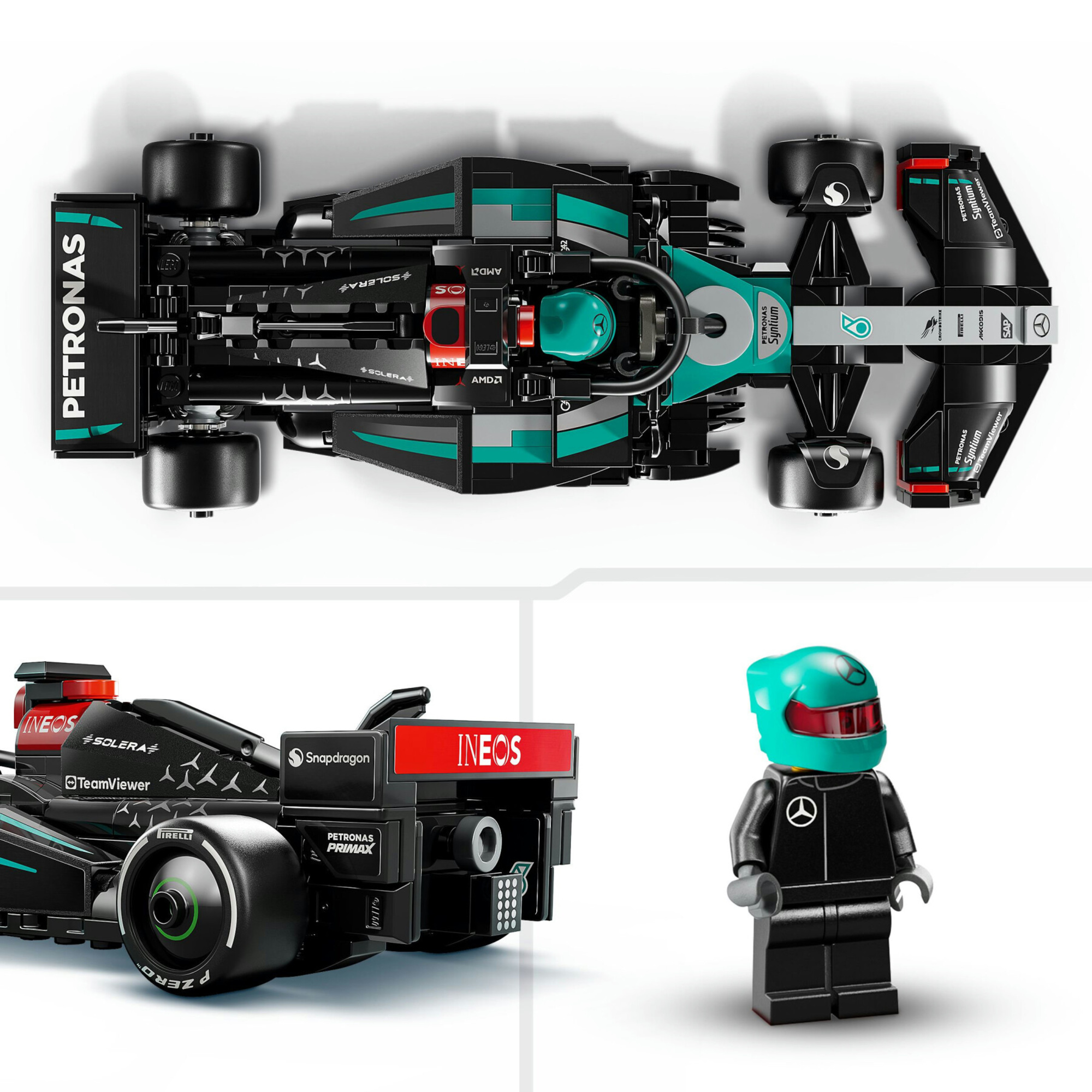 Lego speed champions 77244 auto da corsa mercedes-amg petronas f1 w 15 macchina giocattolo da collezione con pilota, bambini10+ - LEGO SPEED CHAMPIONS