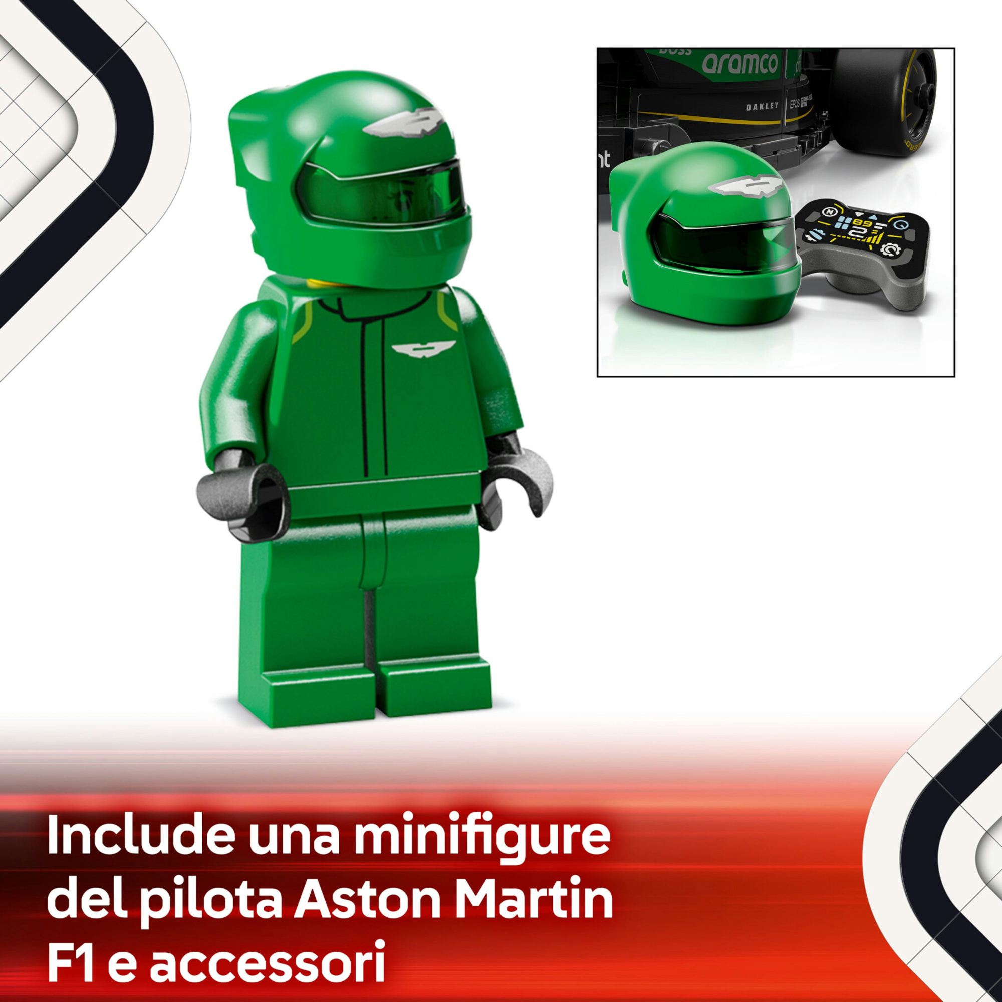 Lego speed champions 77245 auto da corsa aston martin aramco f1 amr24 macchina giocattolo da collezione con pilota, bambini10+ - LEGO SPEED CHAMPIONS
