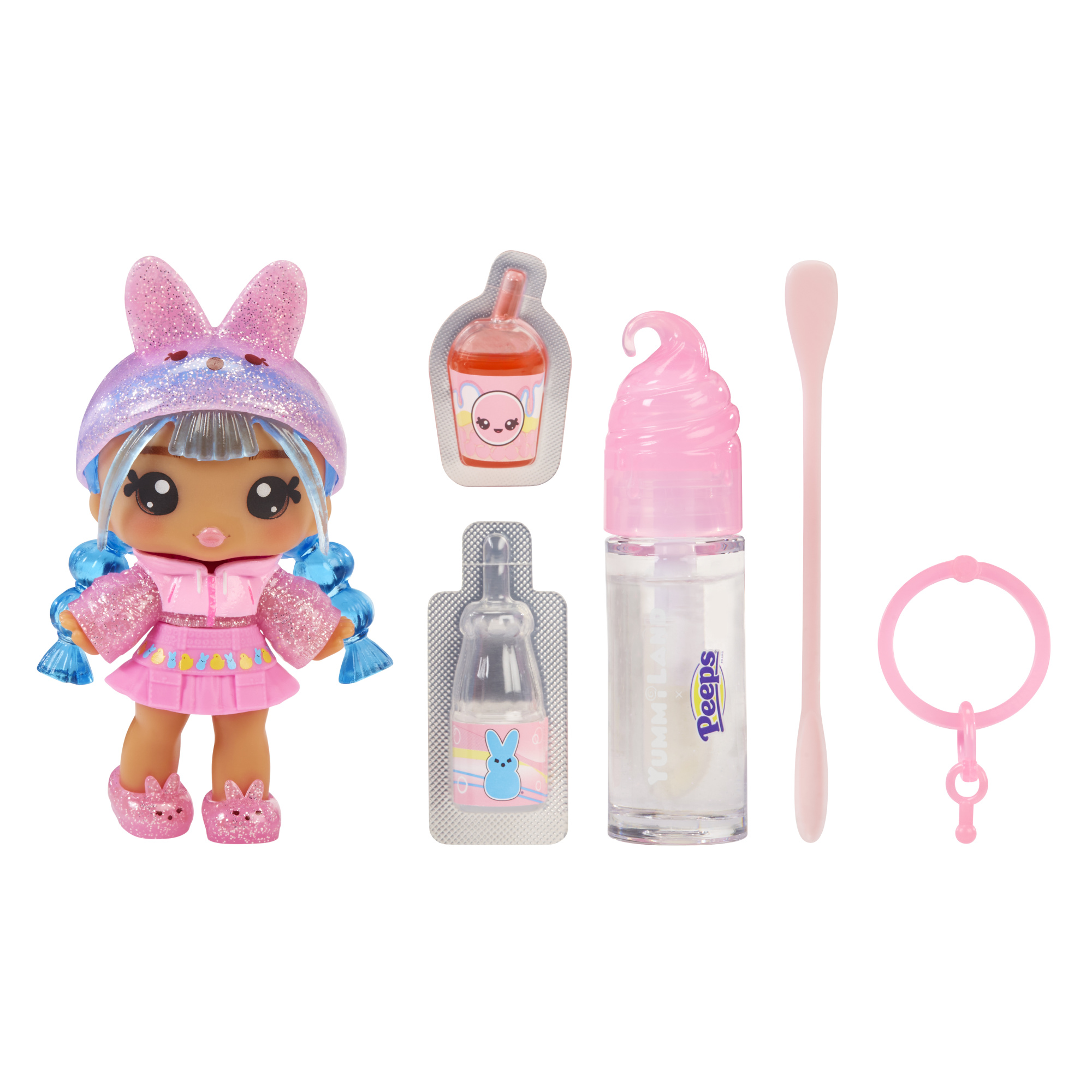 Yummiland x peeps – bambola singola assortita profumata con kit di lucidalabbra fai da te – 2 modelli assortiti venduti separatamente - YUMMILAND