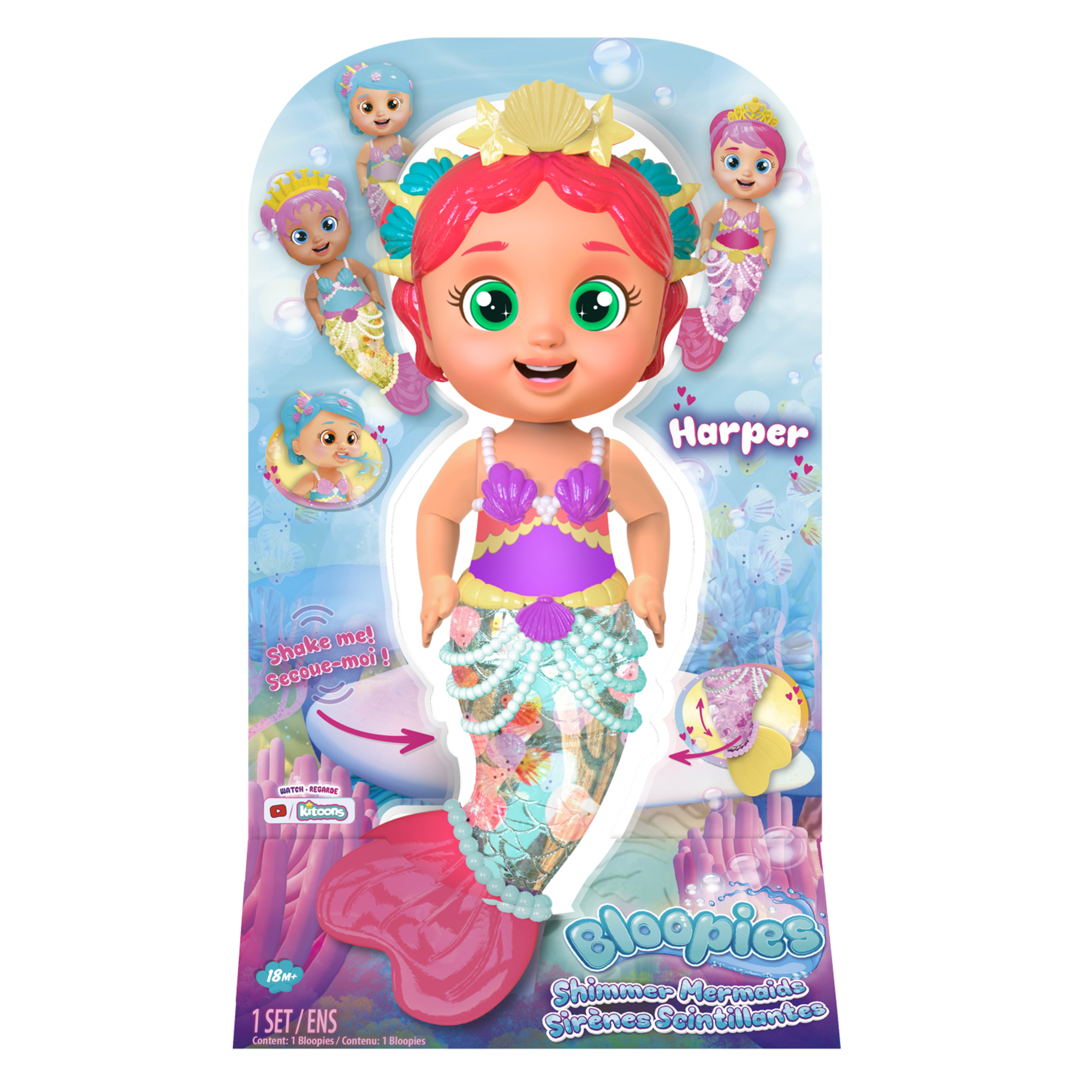 Bloopies shimmer mermaids, bambole bagnetto di sirenette che spruzzano acqua - BLOOPIES