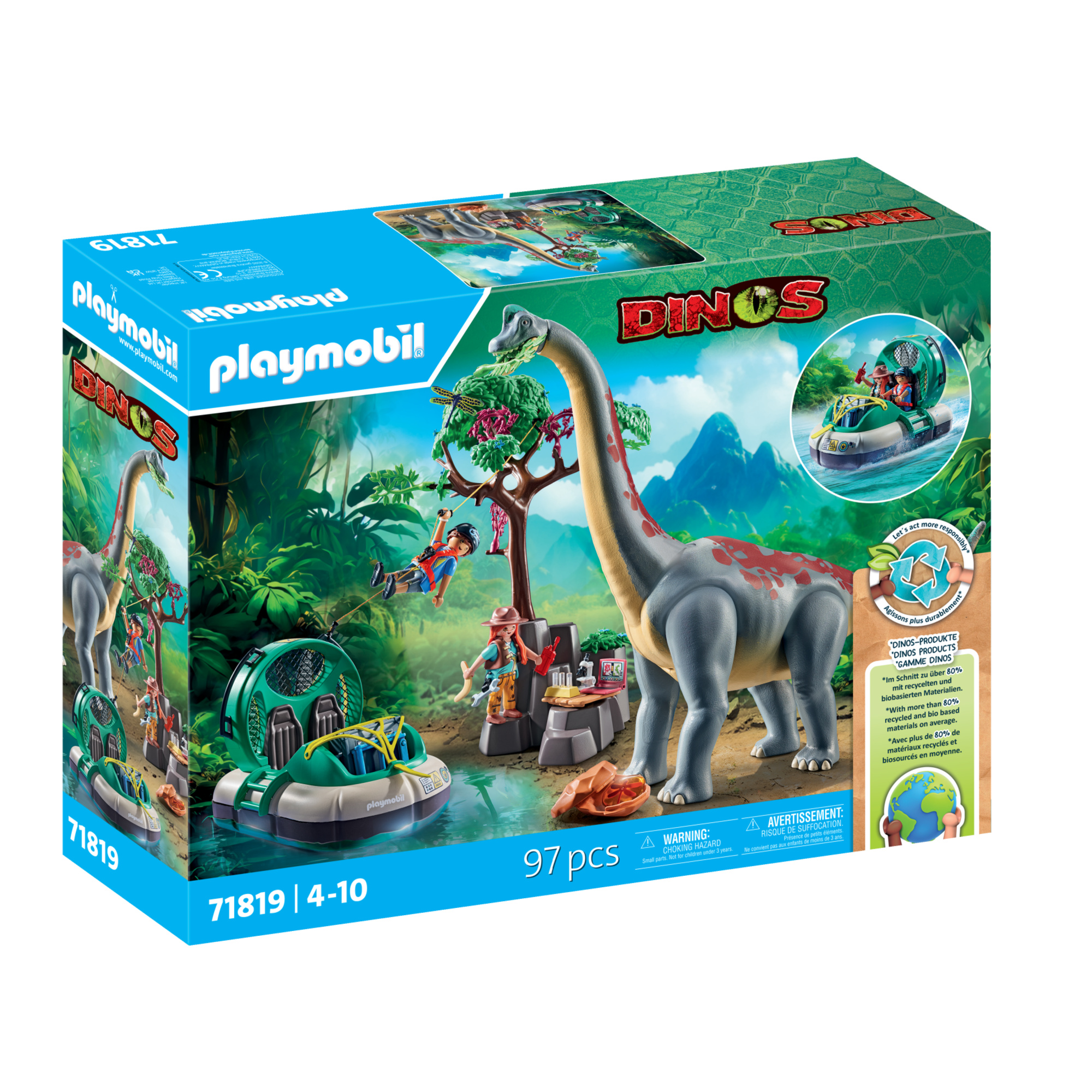 Playmobil dinos 71819 alla ricerca del brachiosauro - 4+ anni - Playmobil