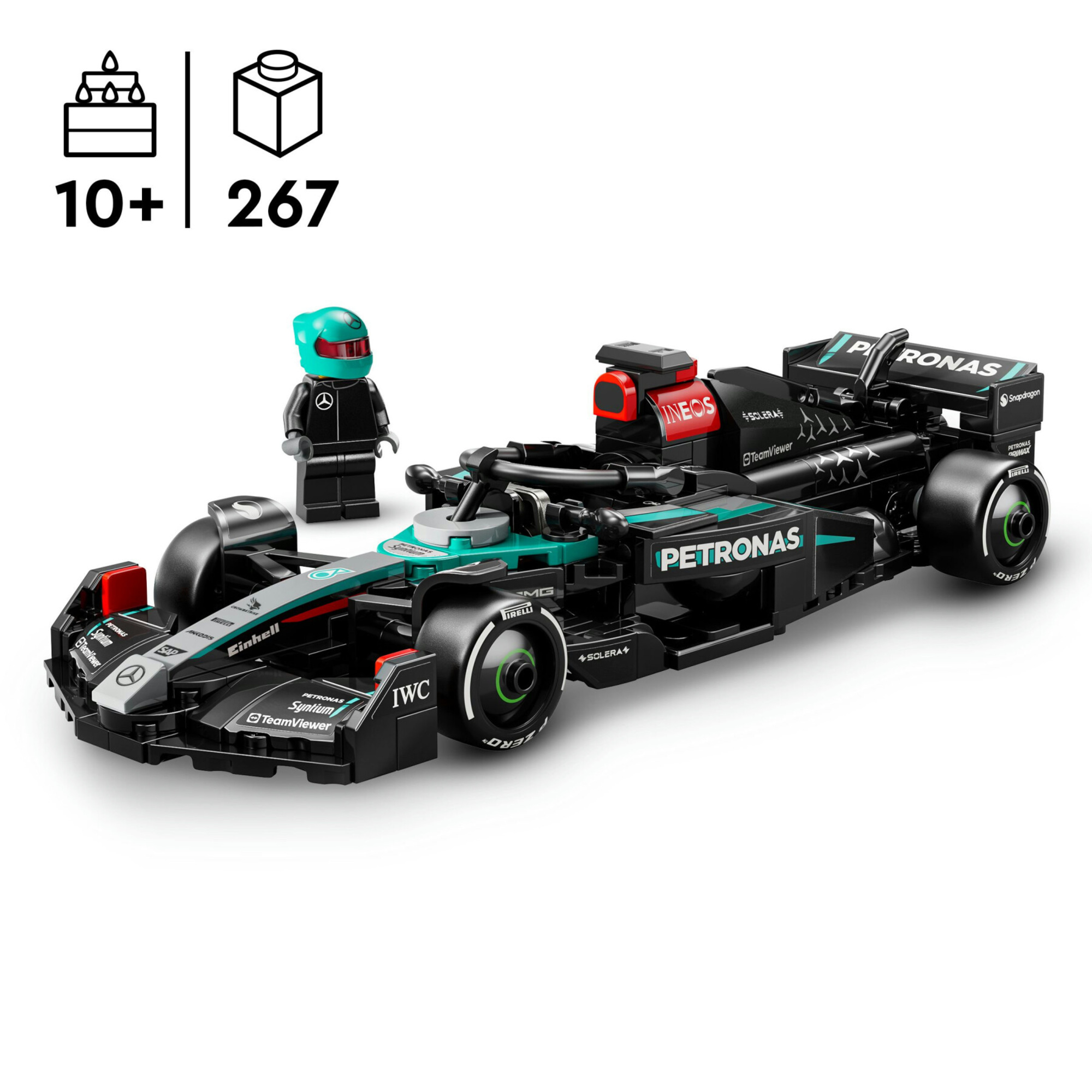 Lego speed champions 77244 auto da corsa mercedes-amg petronas f1 w 15 macchina giocattolo da collezione con pilota, bambini10+ - LEGO SPEED CHAMPIONS
