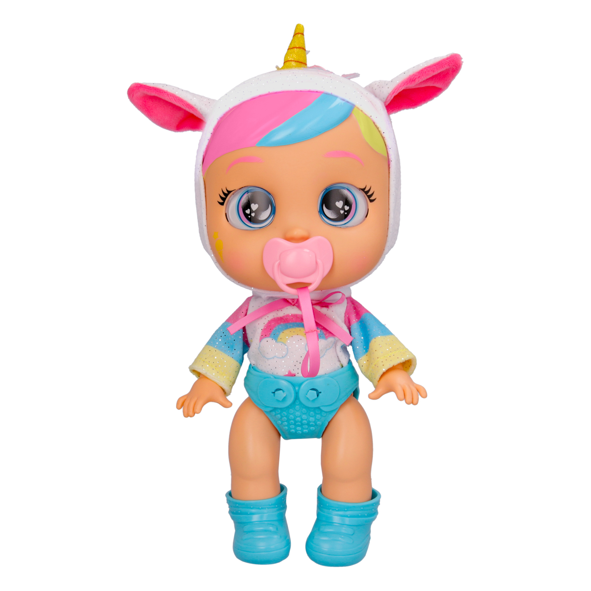 Cry babies daycare dreamy - bambola bebè unicorno con accessori, suoni realistici, piange lacrime vere - CRY BABIES