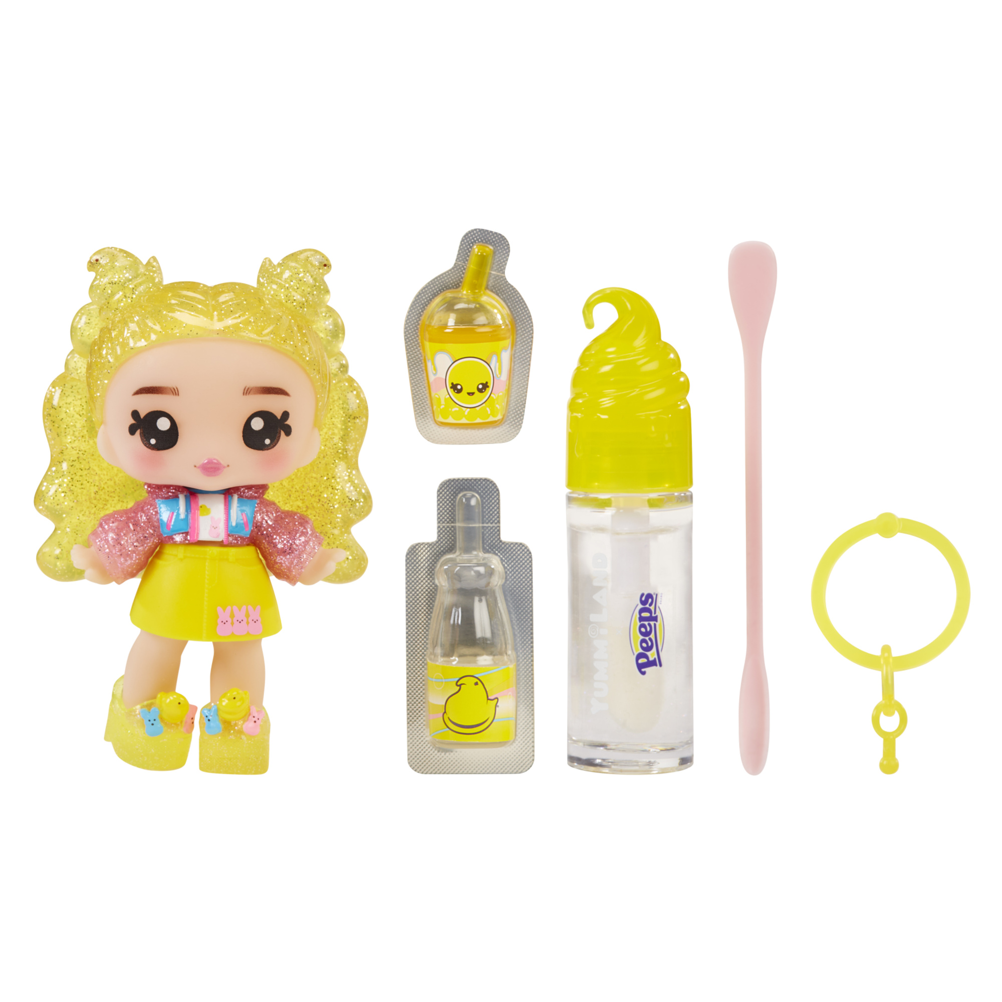Yummiland x peeps – bambola singola assortita profumata con kit di lucidalabbra fai da te – 2 modelli assortiti venduti separatamente - YUMMILAND