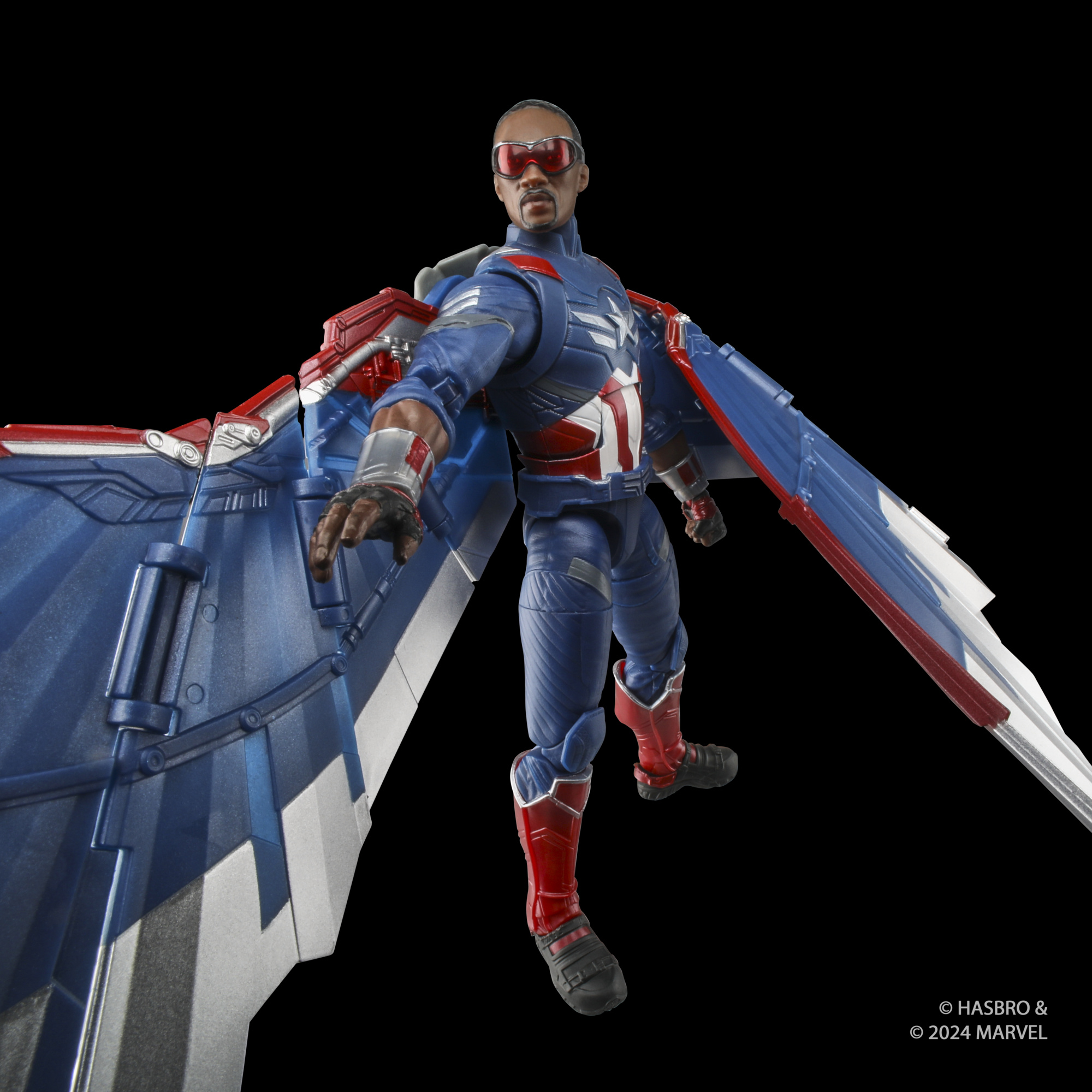 Action figure captain america brave new wolrd  marvel legends 15 cm – dettagli premium, accessori e ali snodabili – hasbro collezionabile - Avengers