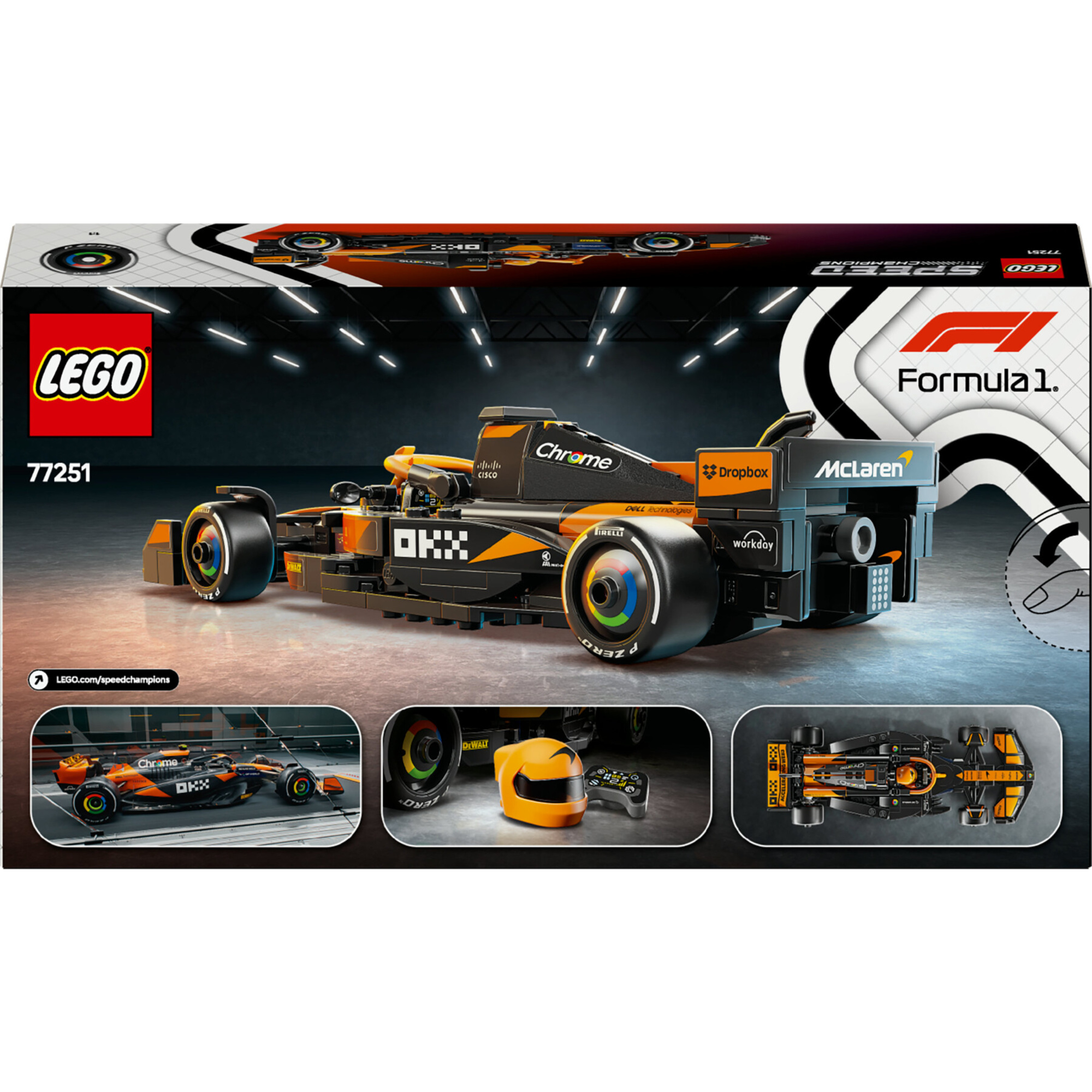Lego speed champions 77251 auto da corsa mclaren f1 team mcl38 macchina giocattolo da collezione con minifigure per bambine10+ - LEGO SPEED CHAMPIONS