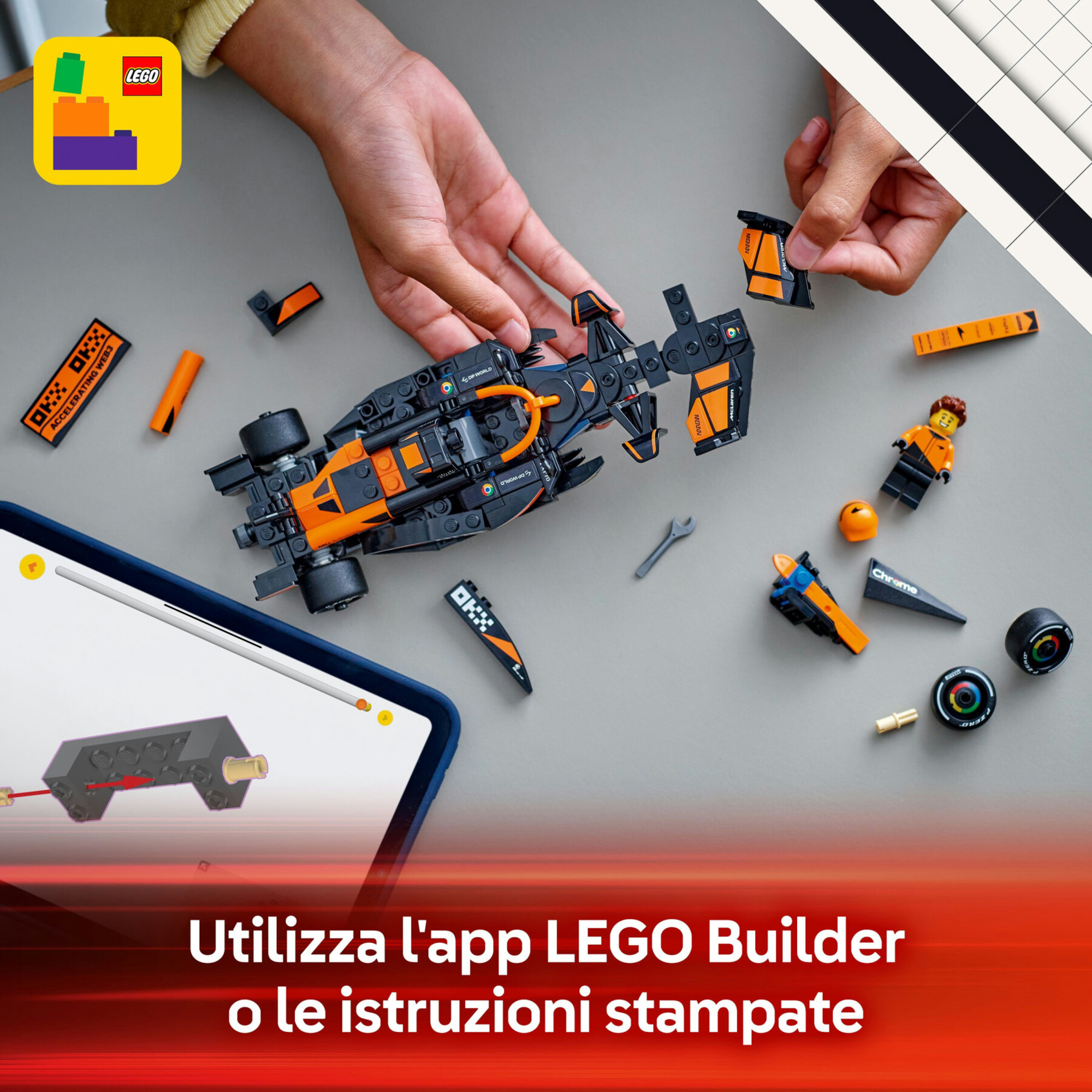 Lego speed champions 77251 auto da corsa mclaren f1 team mcl38 macchina giocattolo da collezione con minifigure per bambine10+ - LEGO SPEED CHAMPIONS