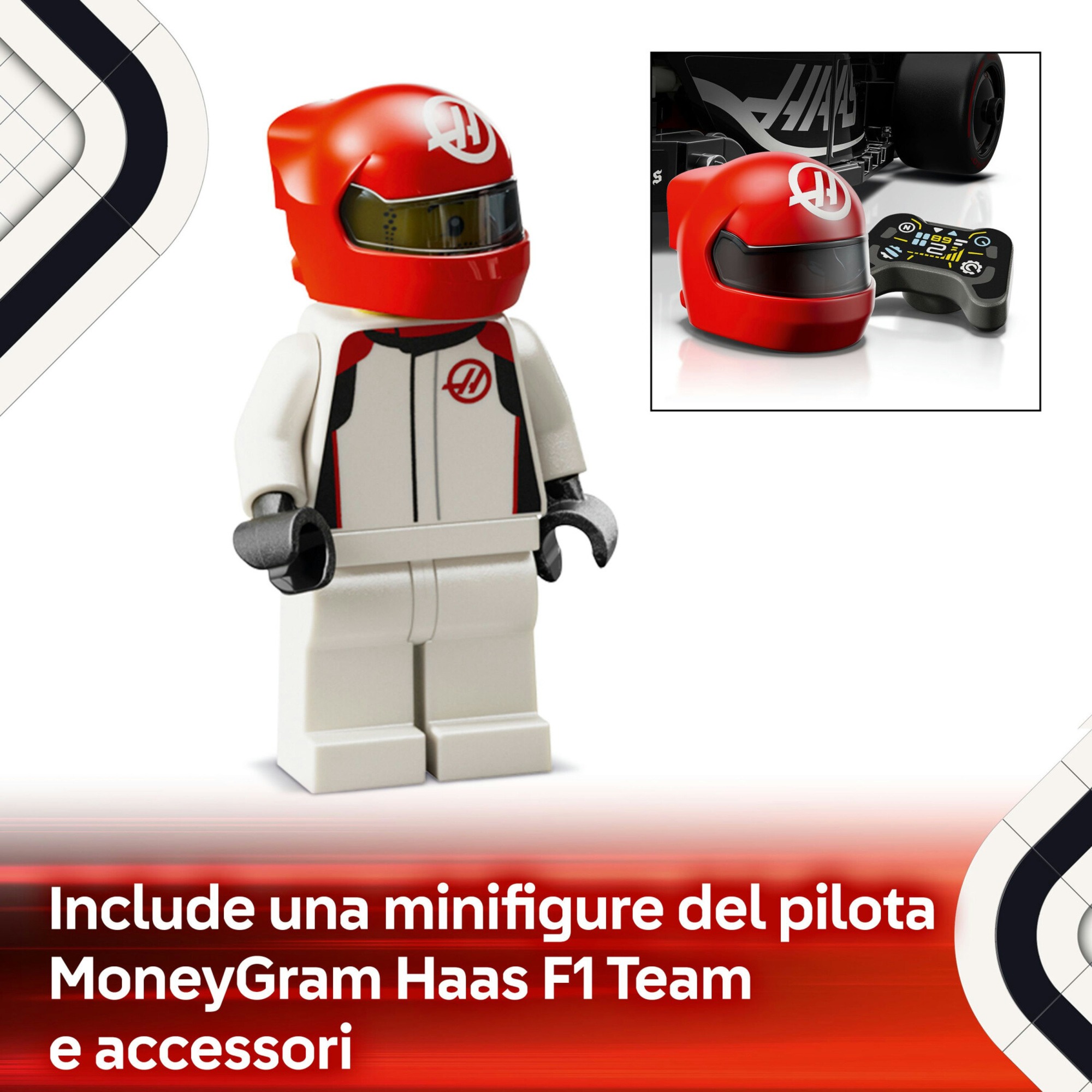 Lego speed champions 77250 auto da corsa moneygram haas f1 team vf-24 macchina giocattolo con minifigure per bambini 10+ - LEGO SPEED CHAMPIONS