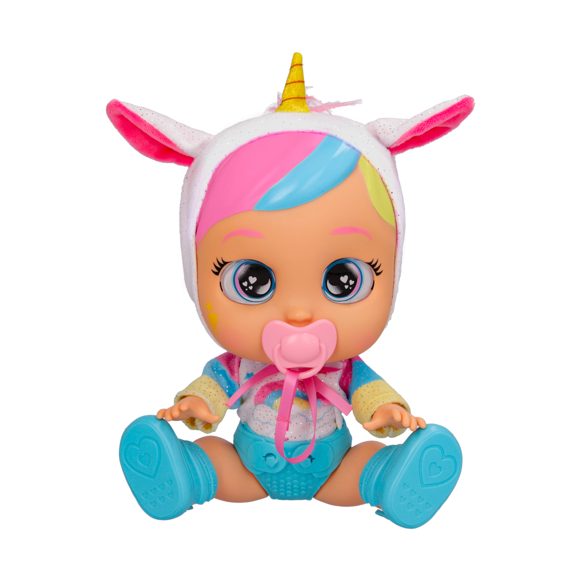 Cry babies daycare dreamy - bambola bebè unicorno con accessori, suoni realistici, piange lacrime vere - CRY BABIES