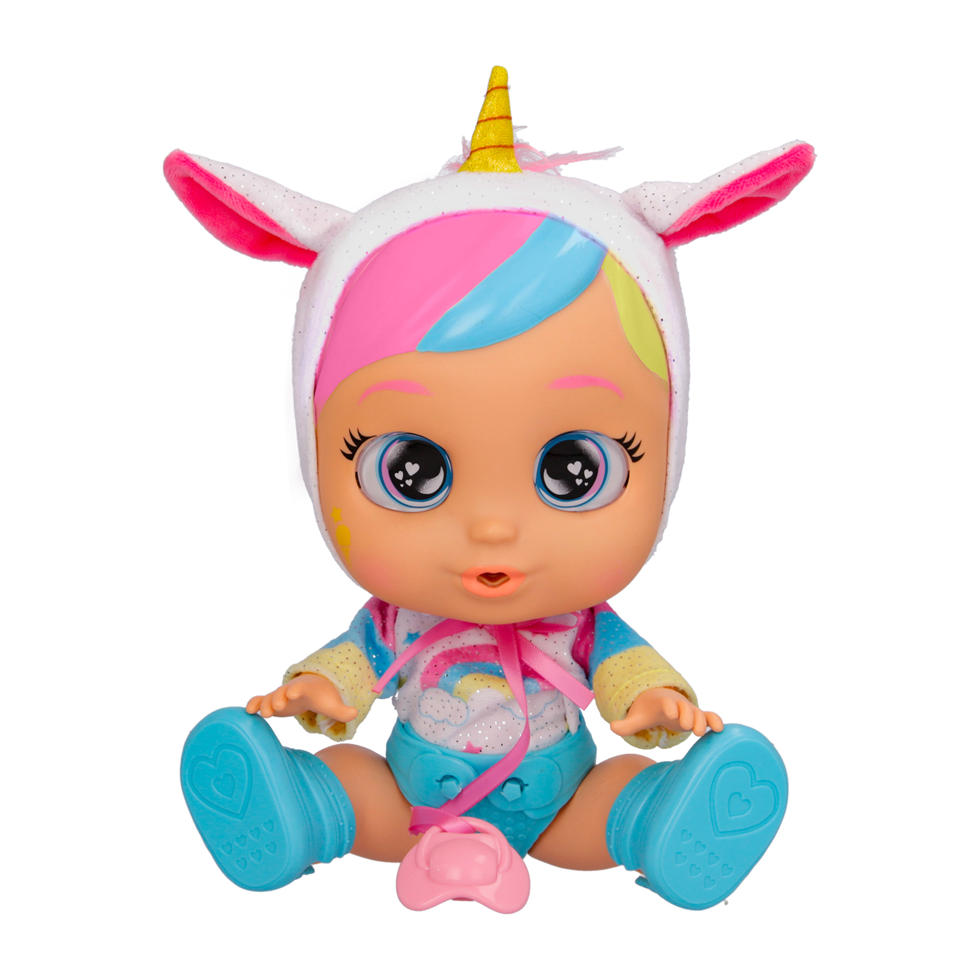 Cry babies daycare dreamy - bambola bebè unicorno con accessori, suoni realistici, piange lacrime vere - CRY BABIES